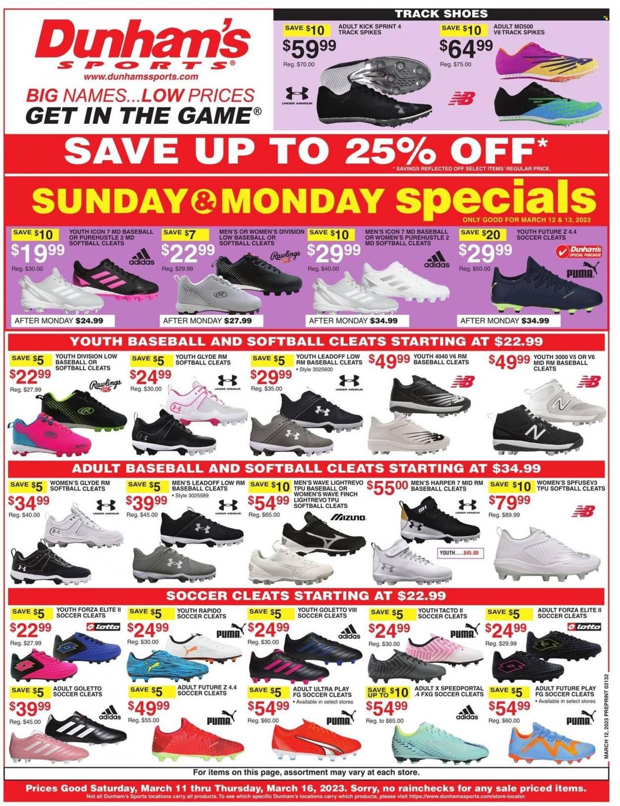 Dunham's Sports Weekly Ad Flyer Specials March 11 to March 16, 2023