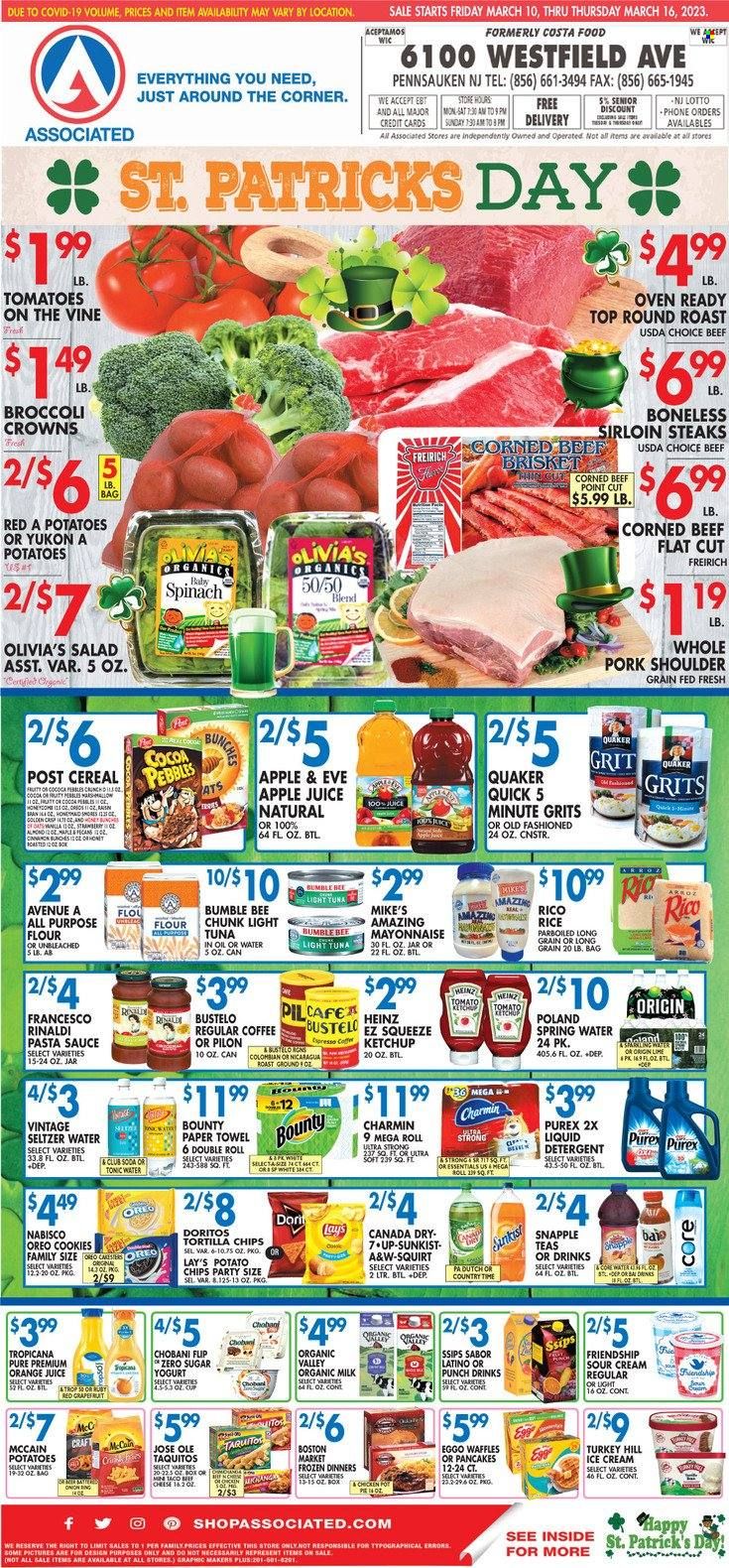 Associated Supermarkets (NY) Weekly Ad Flyer Specials March 10 to March 16, 2023