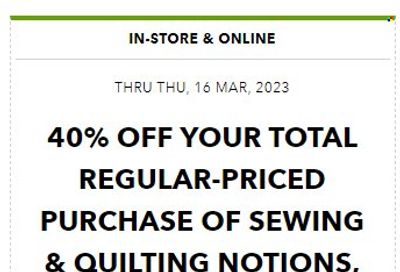 JOANN Weekly Ad Flyer Specials March 15 to March 16, 2023