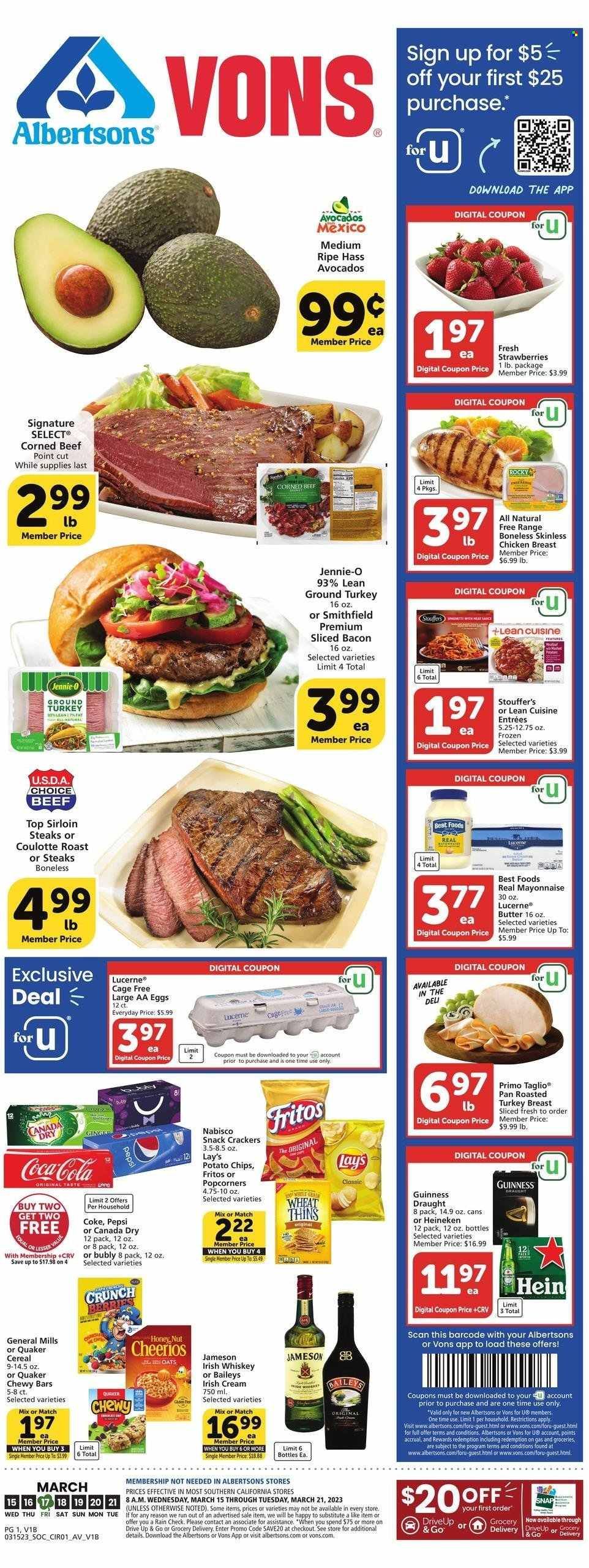 Vons (CA) Weekly Ad Flyer Specials March 15 to March 21, 2023