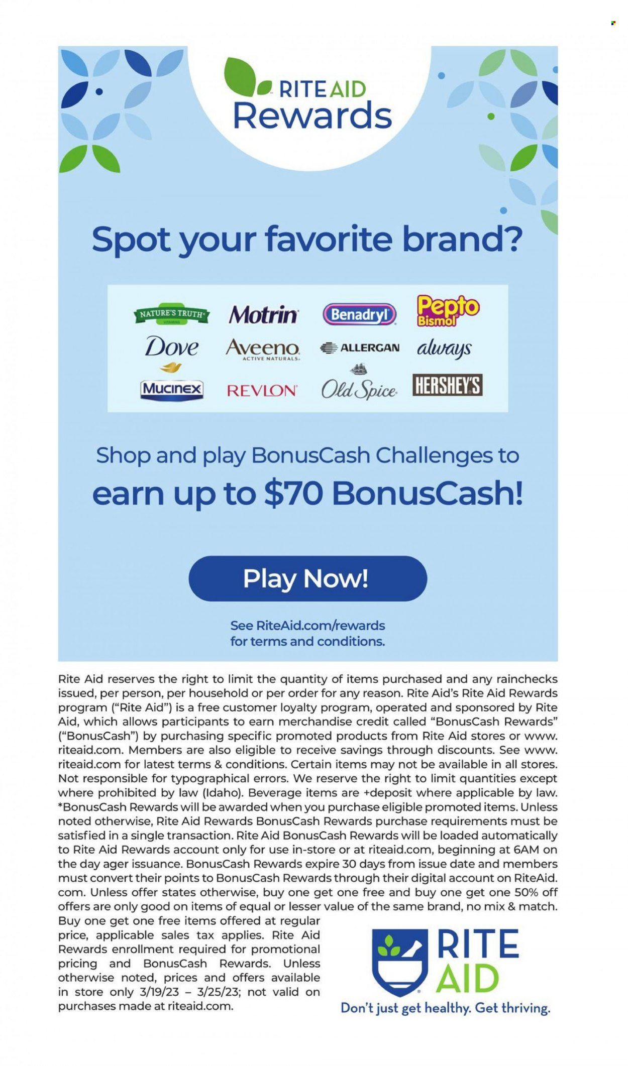 RITE AID Weekly Ad Flyer Specials March 19 to March 25, 2023