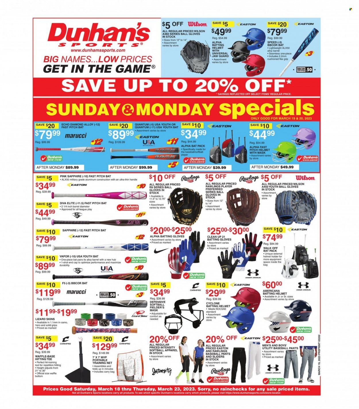 Dunham's Sports (MI, PA, WI) Weekly Ad Flyer Specials March 18 to March 23, 2023
