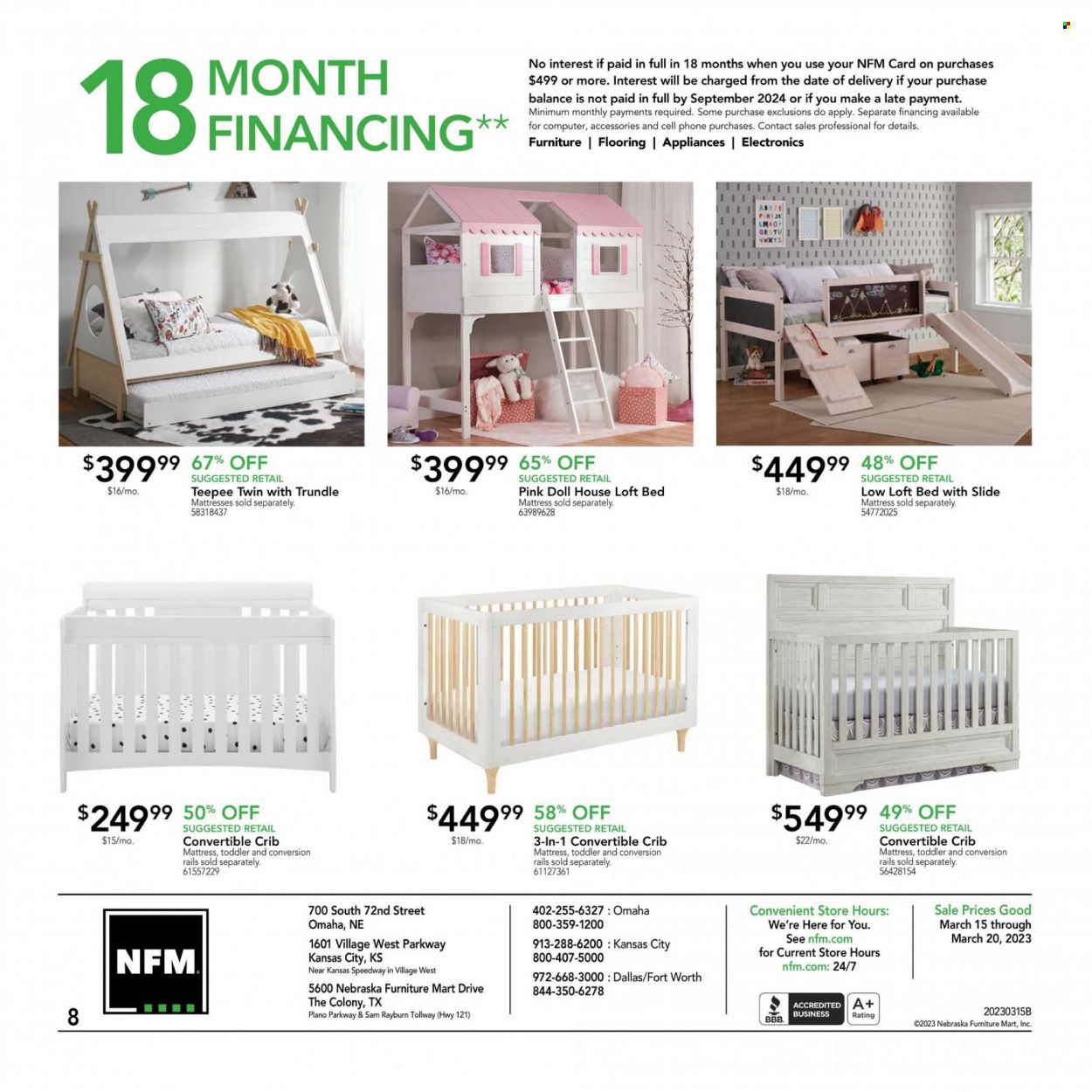 Nebraska Furniture Mart (IA, KS, NE, TX) Weekly Ad Flyer Specials March 15 to March 20, 2023