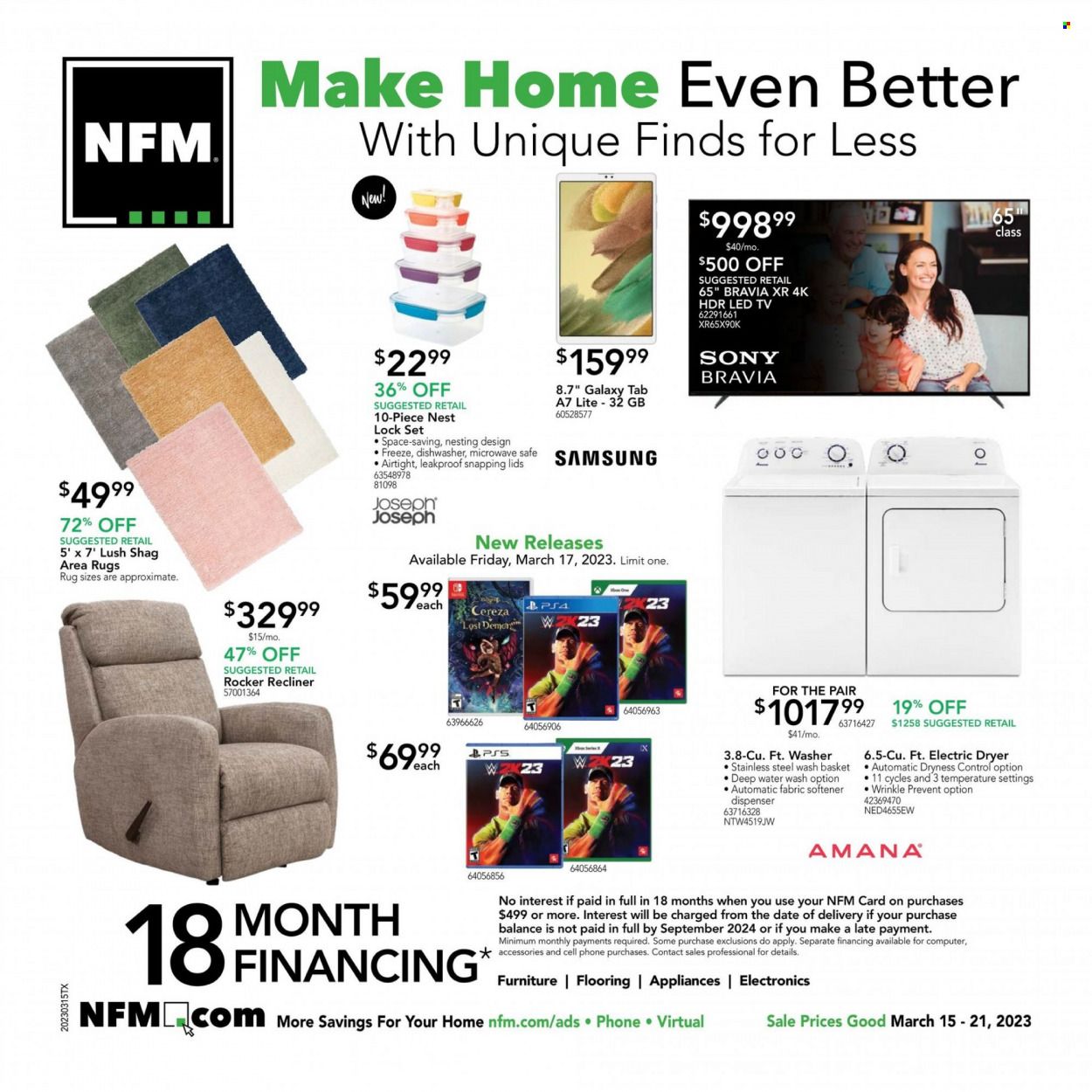 Nebraska Furniture Mart (IA, KS, NE) Weekly Ad Flyer Specials March 15 to March 21, 2023