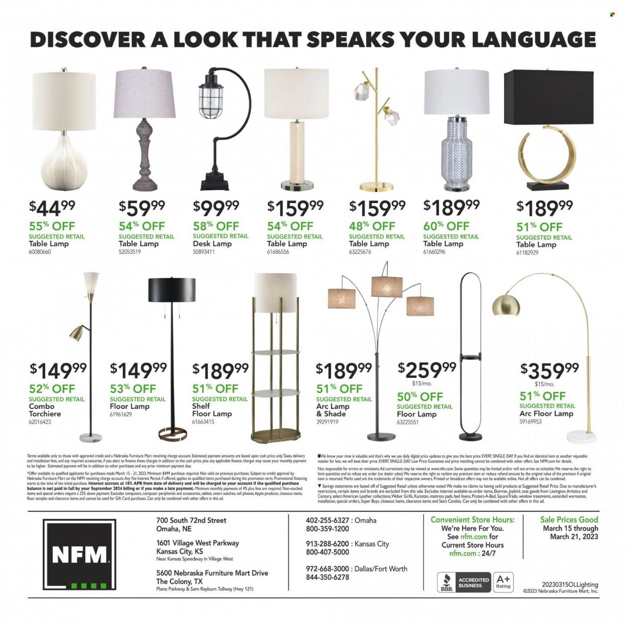 Nebraska Furniture Mart (IA, KS, NE, TX) Weekly Ad Flyer Specials March 15 to March 21, 2023