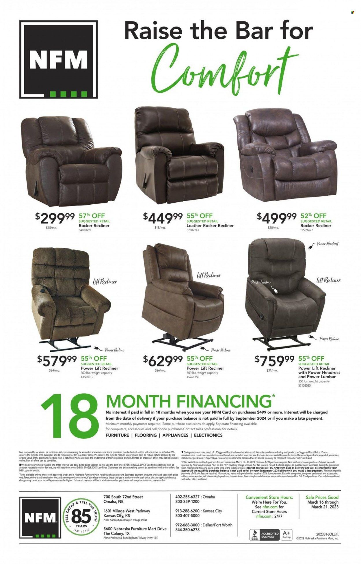 Nebraska Furniture Mart (IA, KS, NE, TX) Weekly Ad Flyer Specials March 16 to March 21, 2023