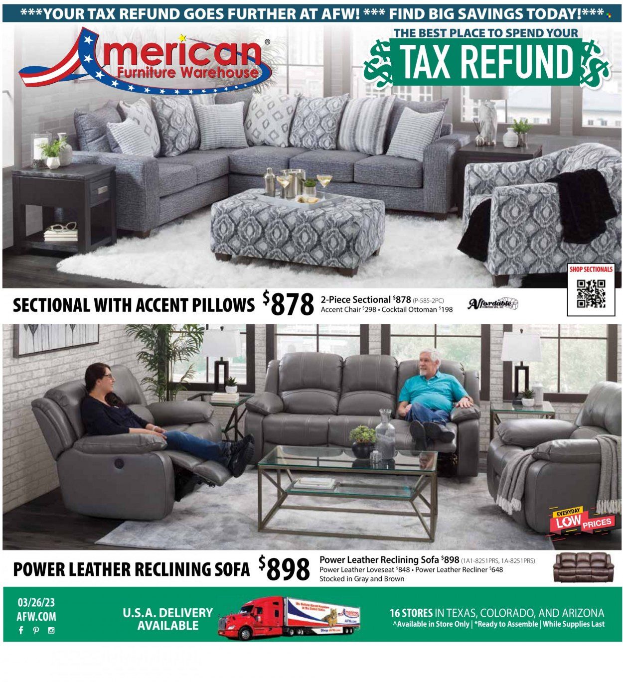 American Furniture Warehouse (AZ, CO, TX) Weekly Ad Flyer Specials March 22 to March 26, 2023