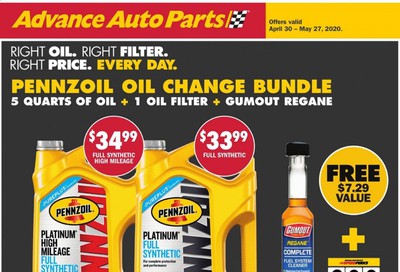 Advance Auto Parts Weekly Ad & Flyer April 30 to May 27