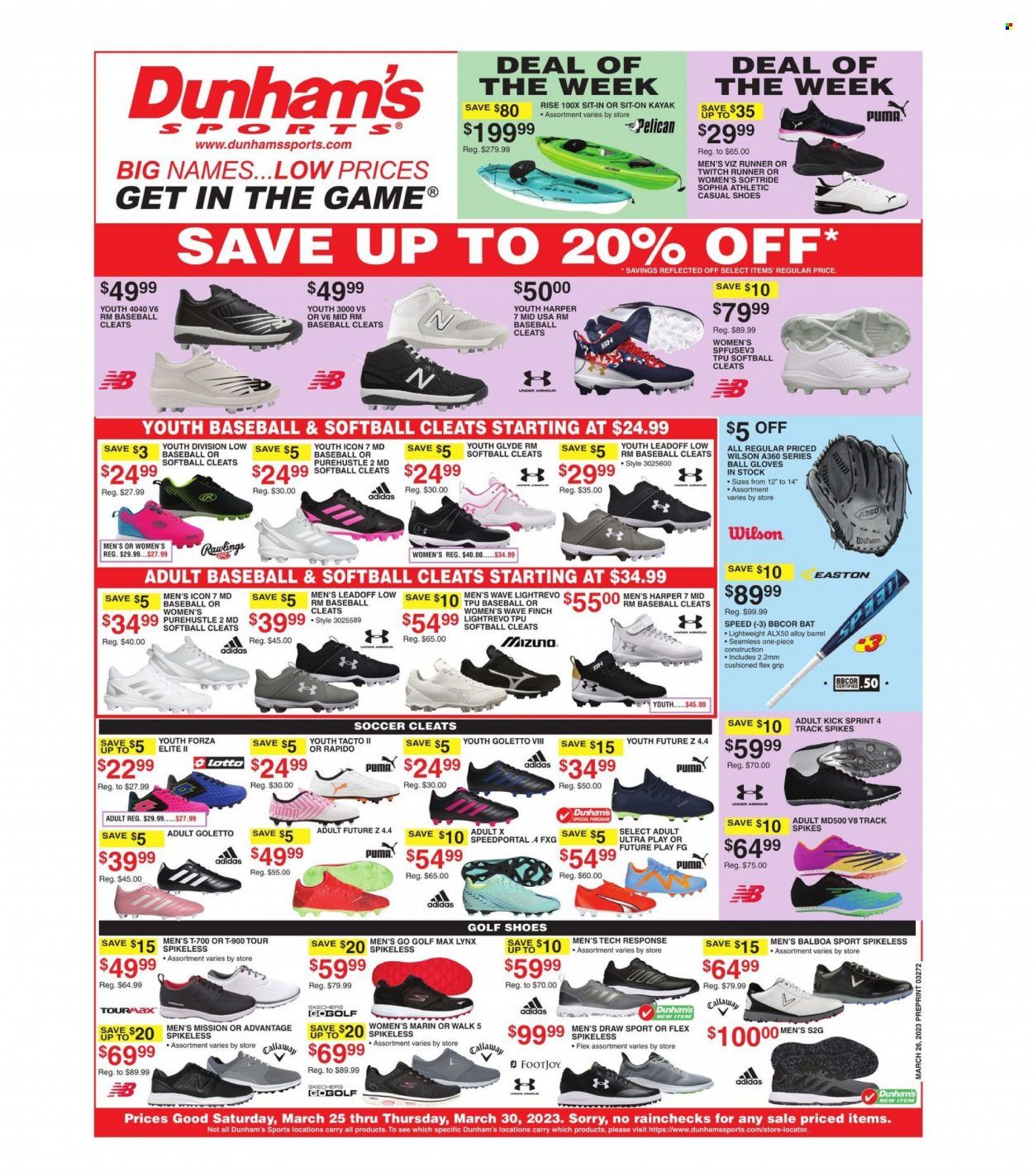 Dunham's Sports (MI, PA, WI) Weekly Ad Flyer Specials March 25 to March 30, 2023