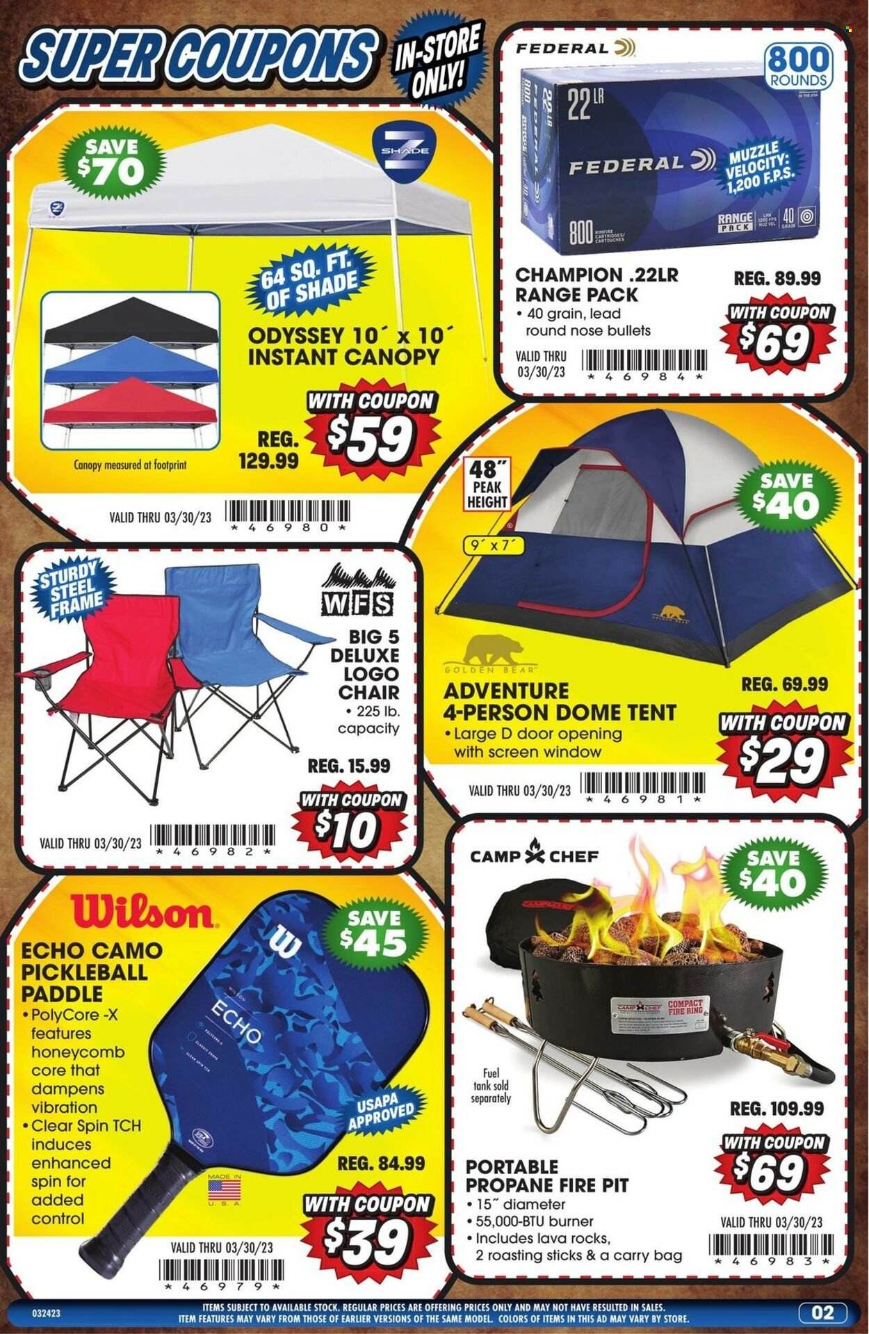 Big 5 (AZ, CA, CO, ID, NM, OR, UT, WA) Weekly Ad Flyer Specials March 24 to March 30, 2023