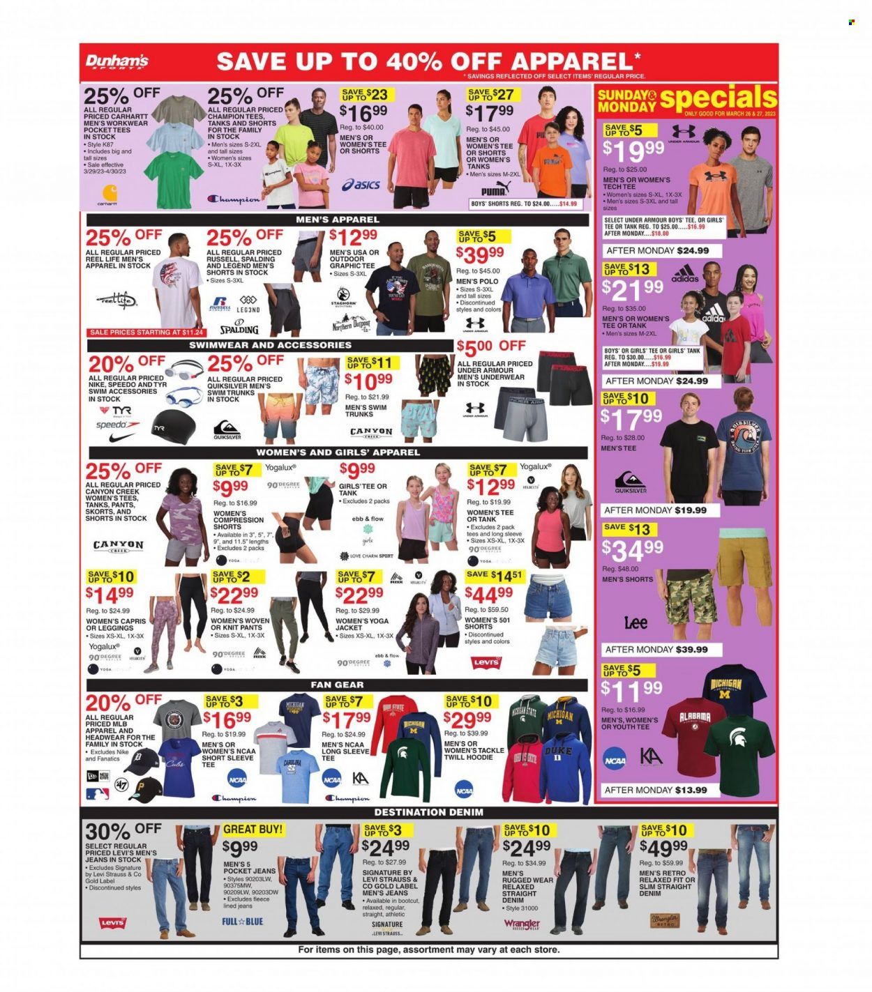 Dunham's Sports (OH) Weekly Ad Flyer Specials March 25 to March 30, 2023