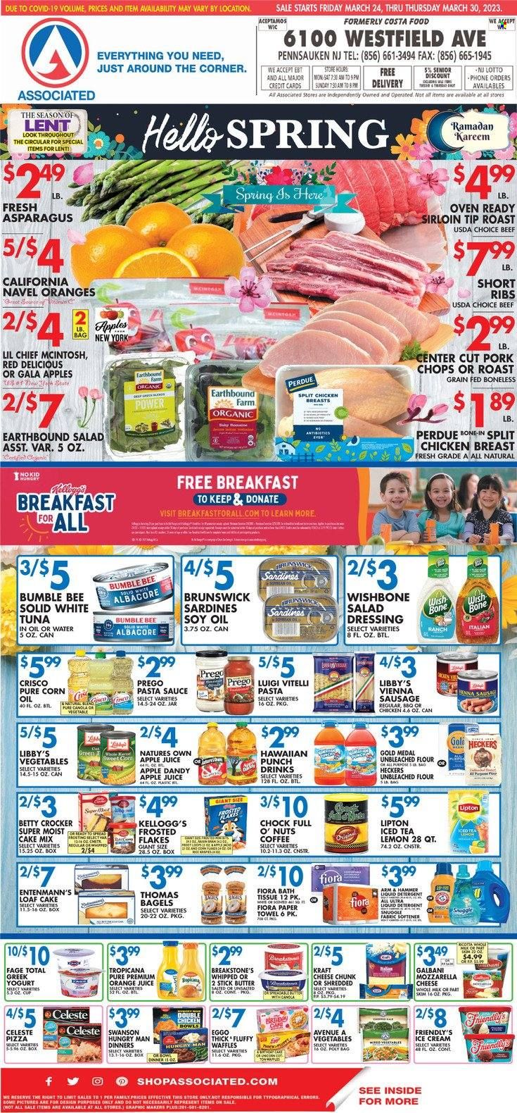 Associated Supermarkets (NY) Weekly Ad Flyer Specials March 24 to March 30, 2023