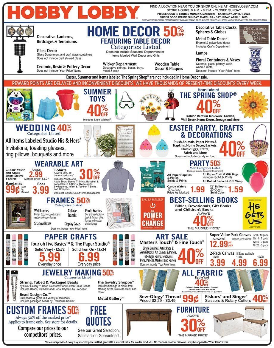 Hobby Lobby Weekly Ad Flyer Specials March 26 to April 1, 2023