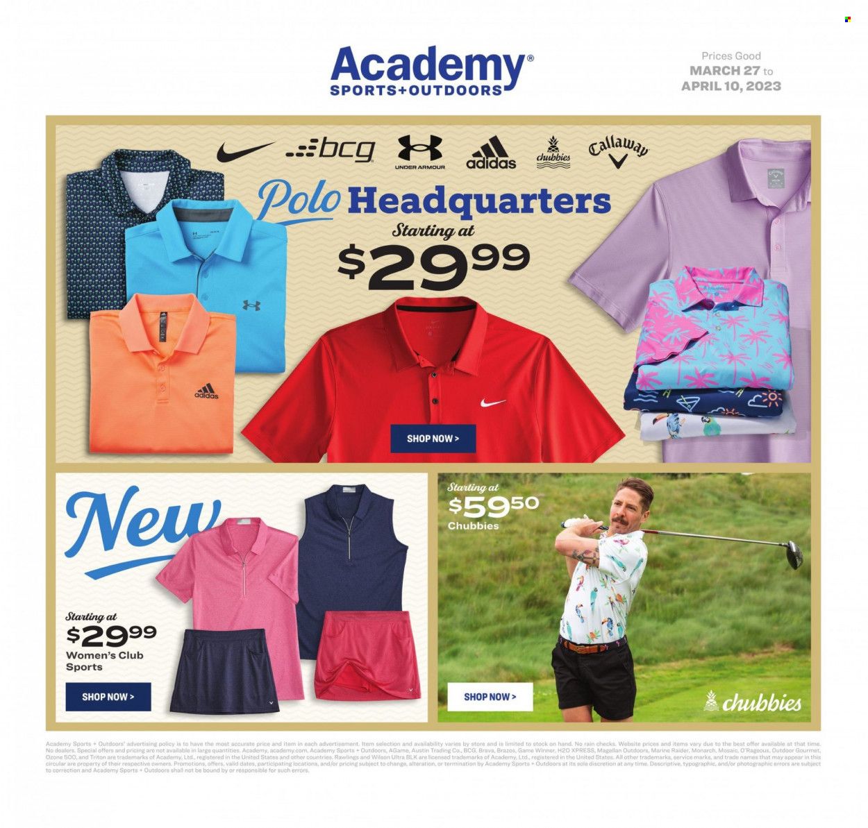 Academy Sports + Outdoors Weekly Ad Flyer Specials March 27 to April 10, 2023