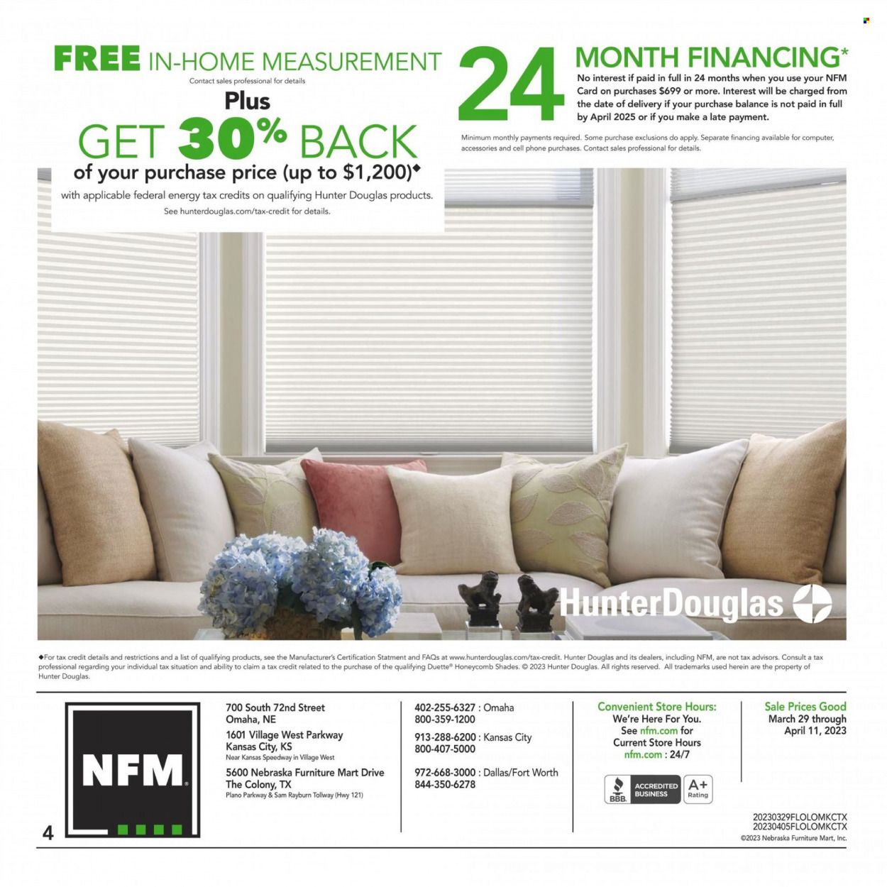 Nebraska Furniture Mart (IA, KS, NE, TX) Weekly Ad Flyer Specials March 29 to April 11, 2023