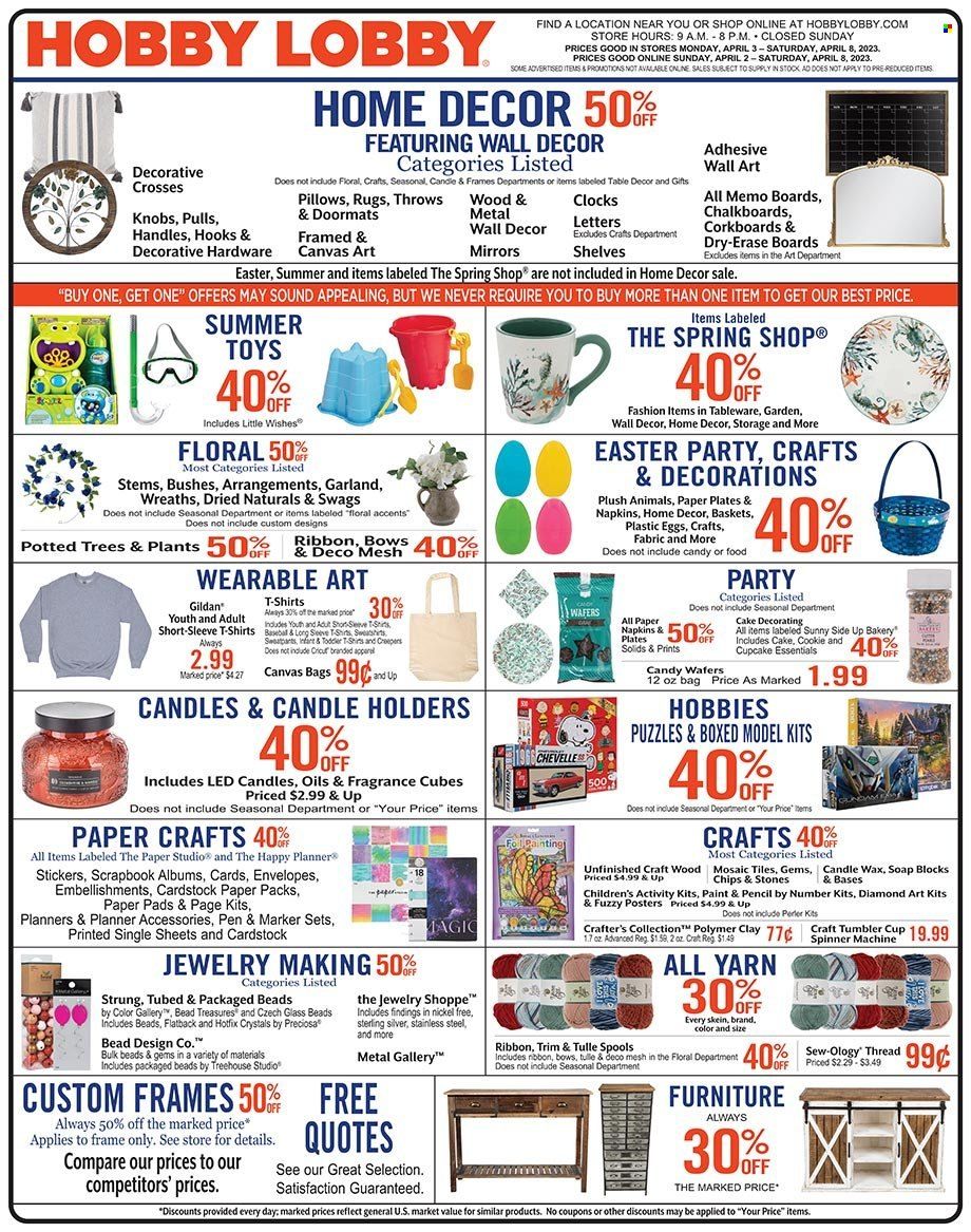Hobby Lobby Weekly Ad Flyer Specials April 3 to April 8, 2023