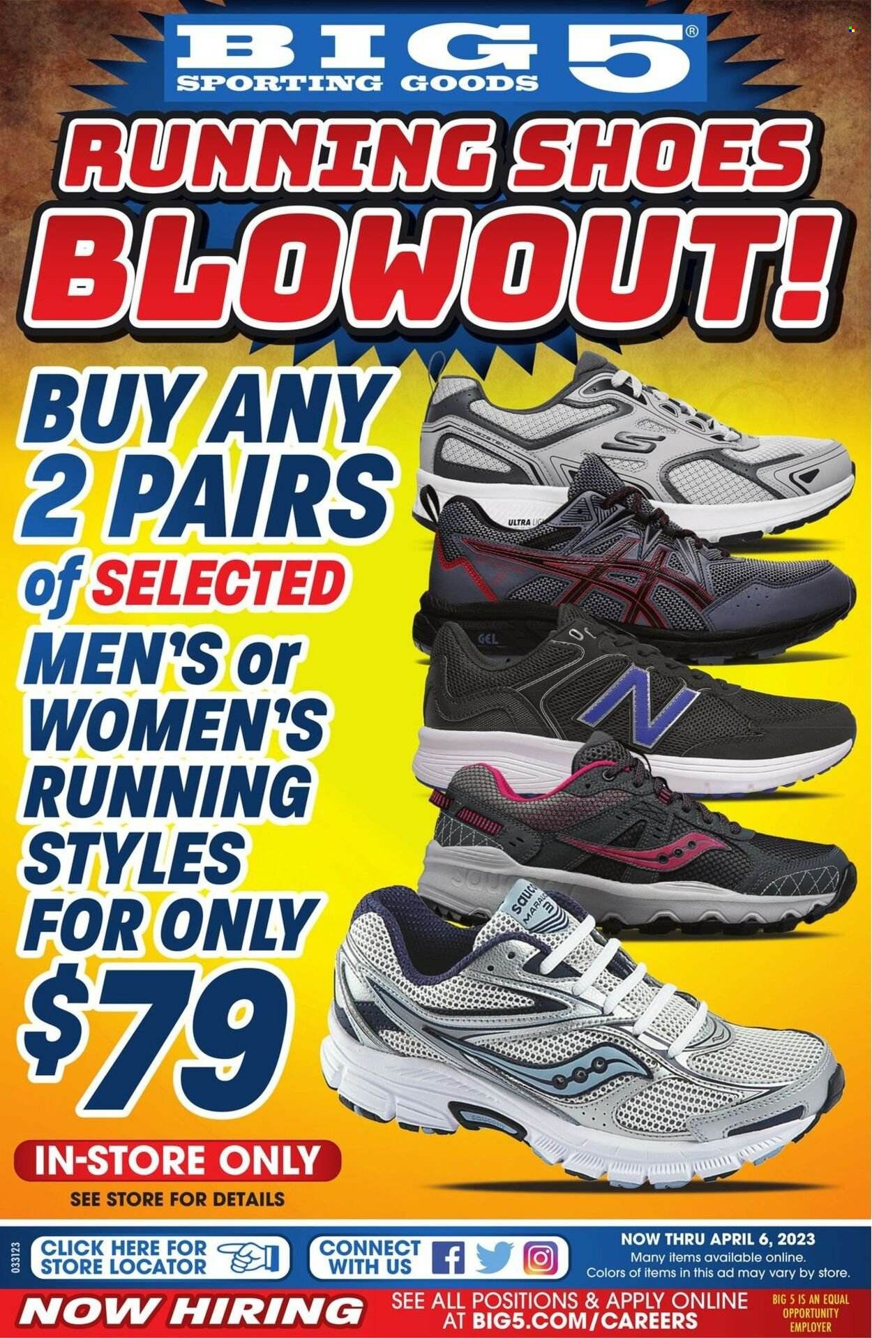 Big 5 (AZ, CA, CO, ID, NM, OR, UT, WA) Weekly Ad Flyer Specials March 31 to April 6, 2023