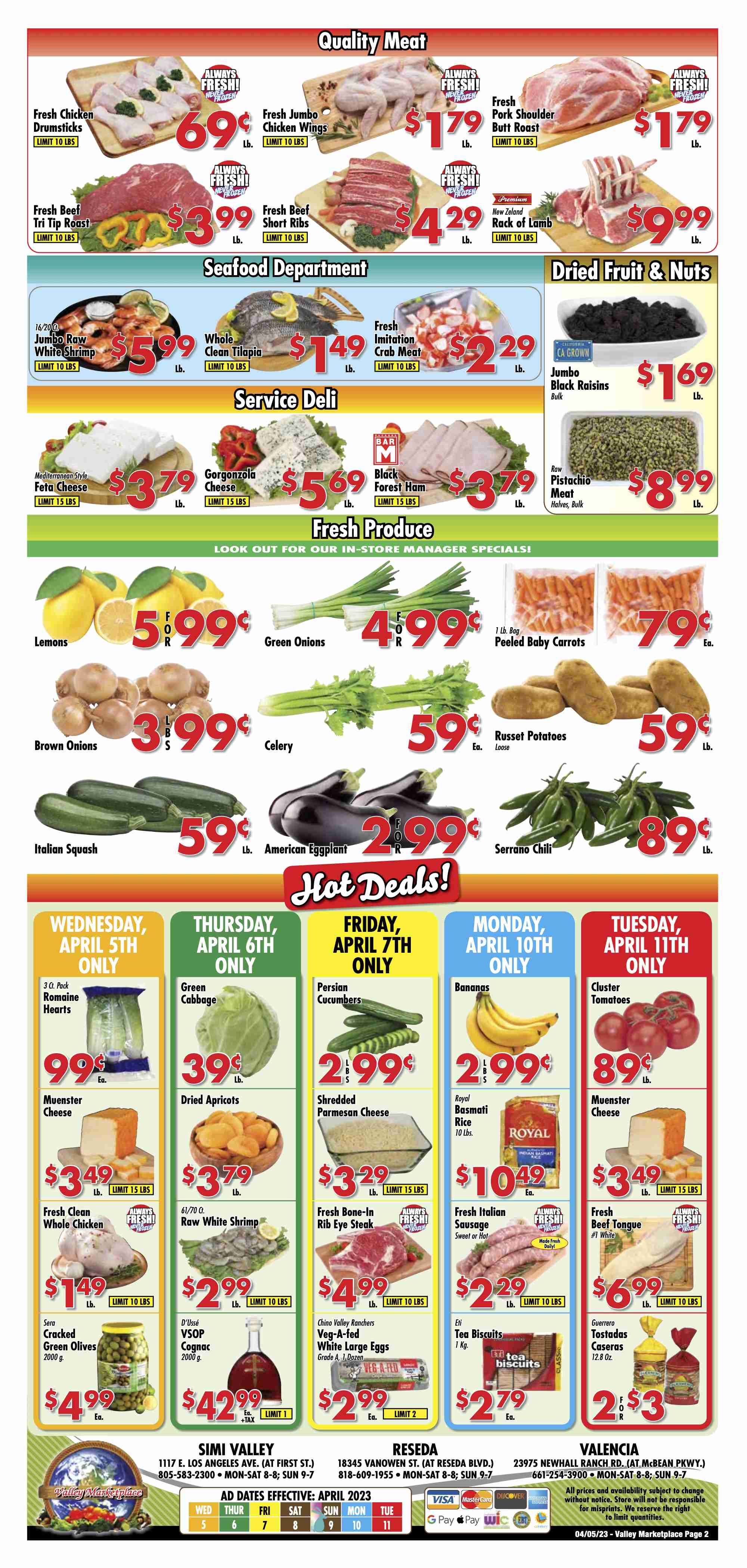 Valley Marketplace (CA) Weekly Ad Flyer Specials April 5 to April 11, 2023