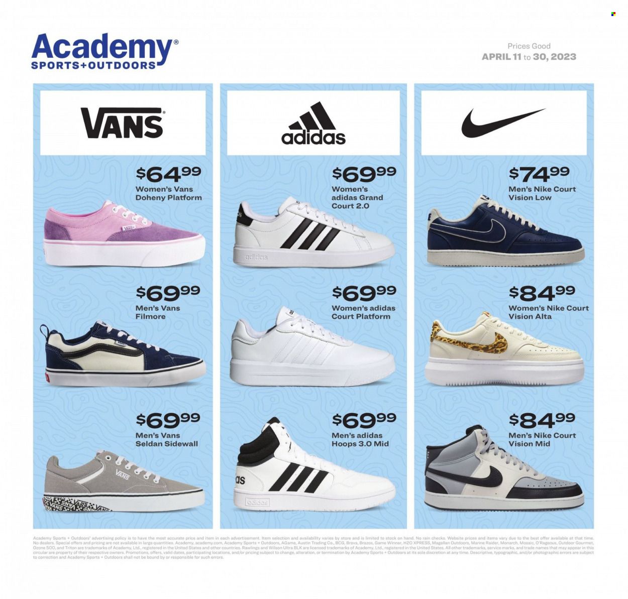 Academy Sports + Outdoors Weekly Ad Flyer Specials April 11 to April 30, 2023