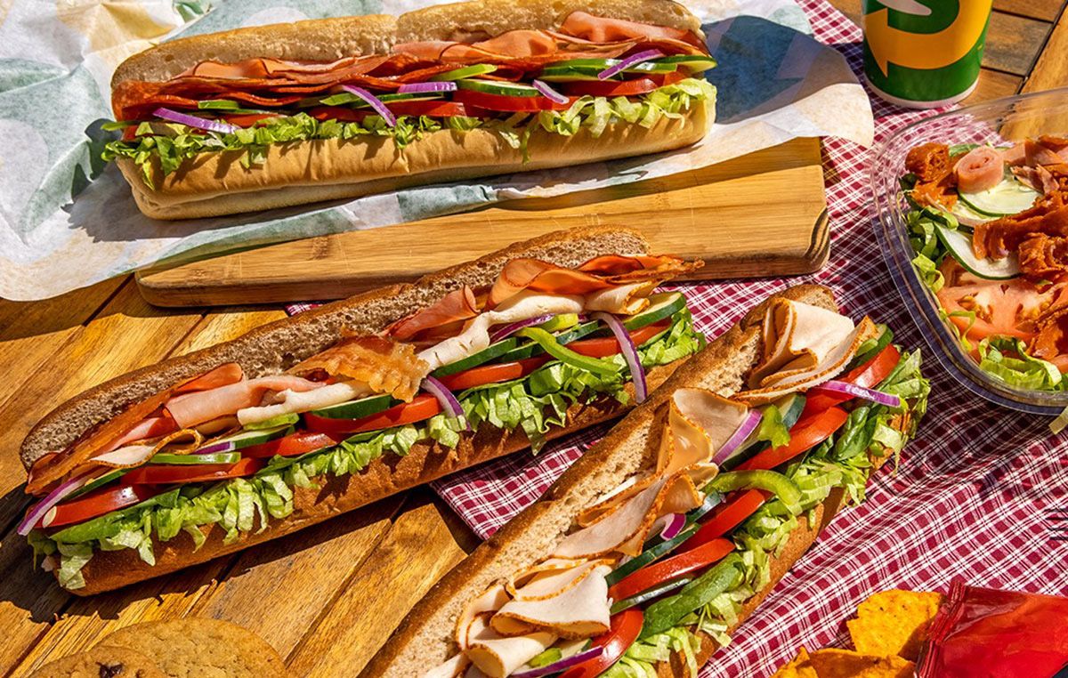 Enjoy a Buy 1 Get 1 50% Off Deal on Footlong Subs In-app or Online Through to April 30 at Subway Enjoy a Buy 1 Get 1 50% Off Deal on Footlong Subs In-app or Online Through to April 30 at Subway