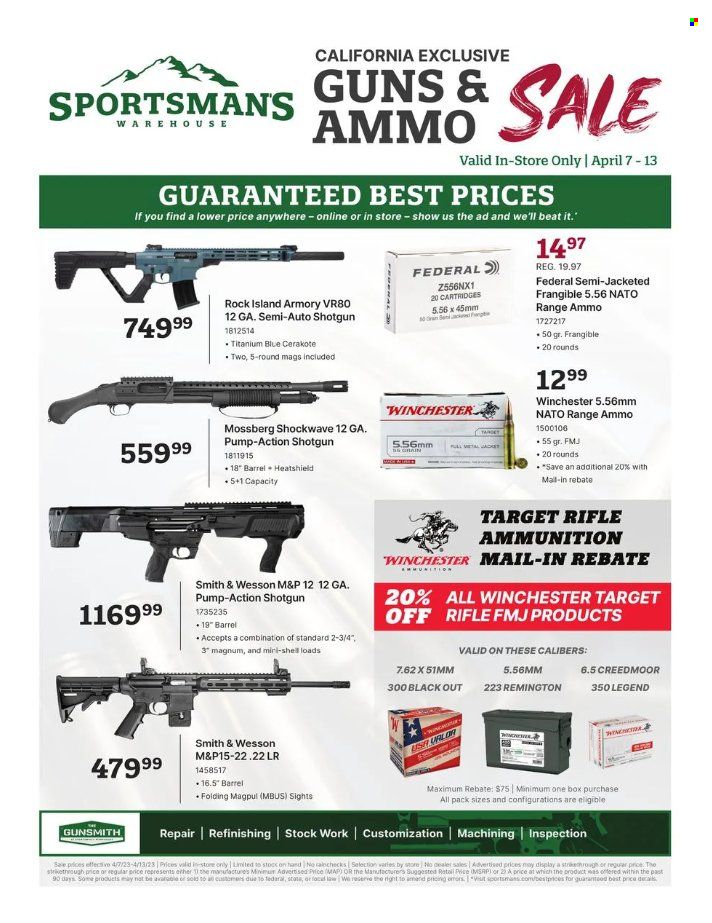 Sportsman's Warehouse Weekly Ad Flyer Specials April 7 to April 13, 2023