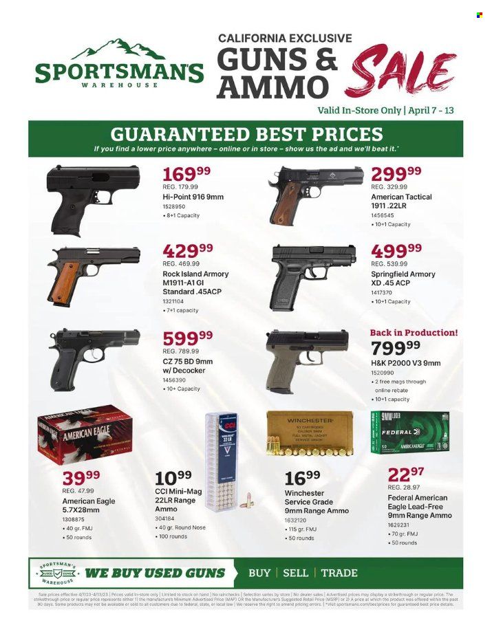 Sportsman's Warehouse Weekly Ad Flyer Specials April 7 to April 13, 2023