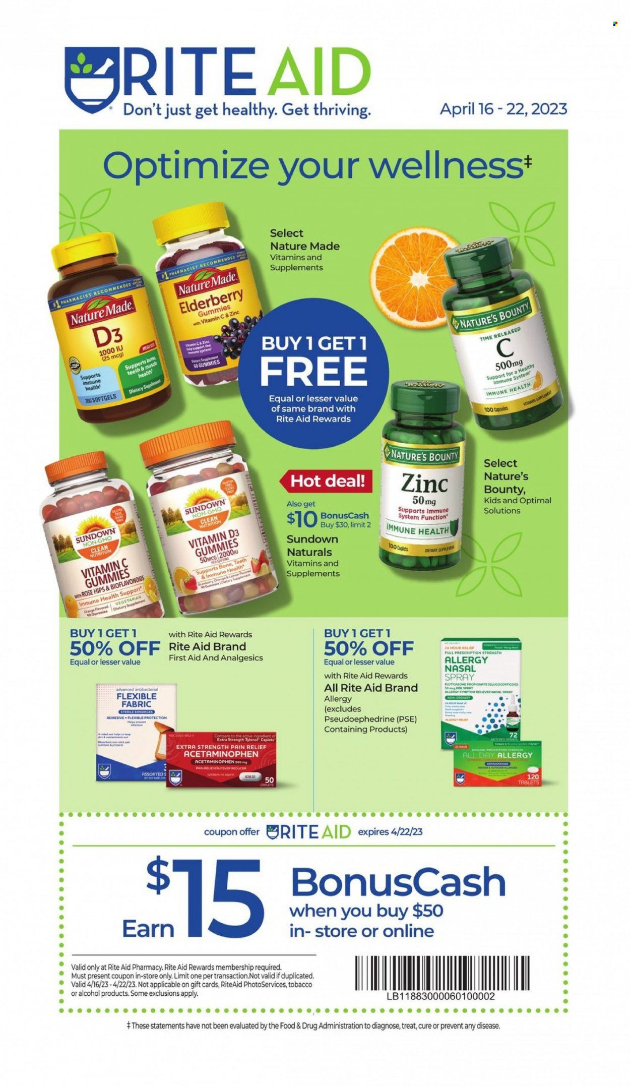 RITE AID Weekly Ad Flyer Specials April 16 to April 22, 2023