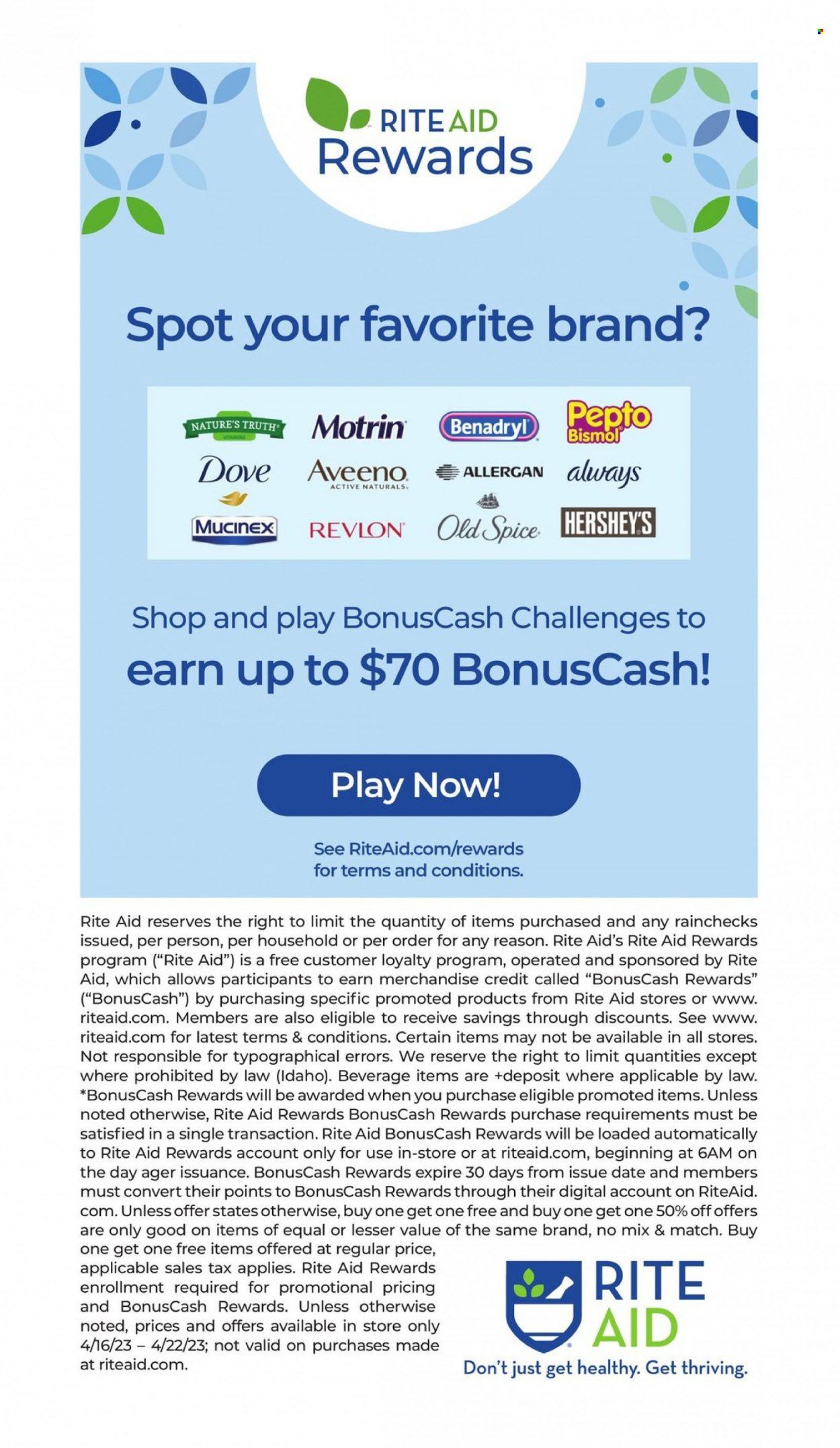 RITE AID Weekly Ad Flyer Specials April 16 to April 22, 2023