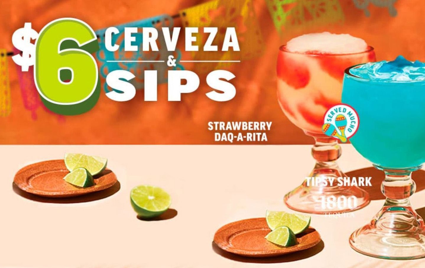 Applebee’s Serves Up New $6 Cerveza & Sips Including the Strawberry Daq-a-Rita and Tipsy Shark Applebee’s Serves Up New $6 Cerveza & Sips Including the Strawberry Daq-a-Rita and Tipsy Shark
