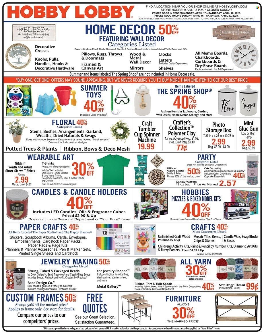 Hobby Lobby Weekly Ad Flyer Specials April 16 to April 22, 2023