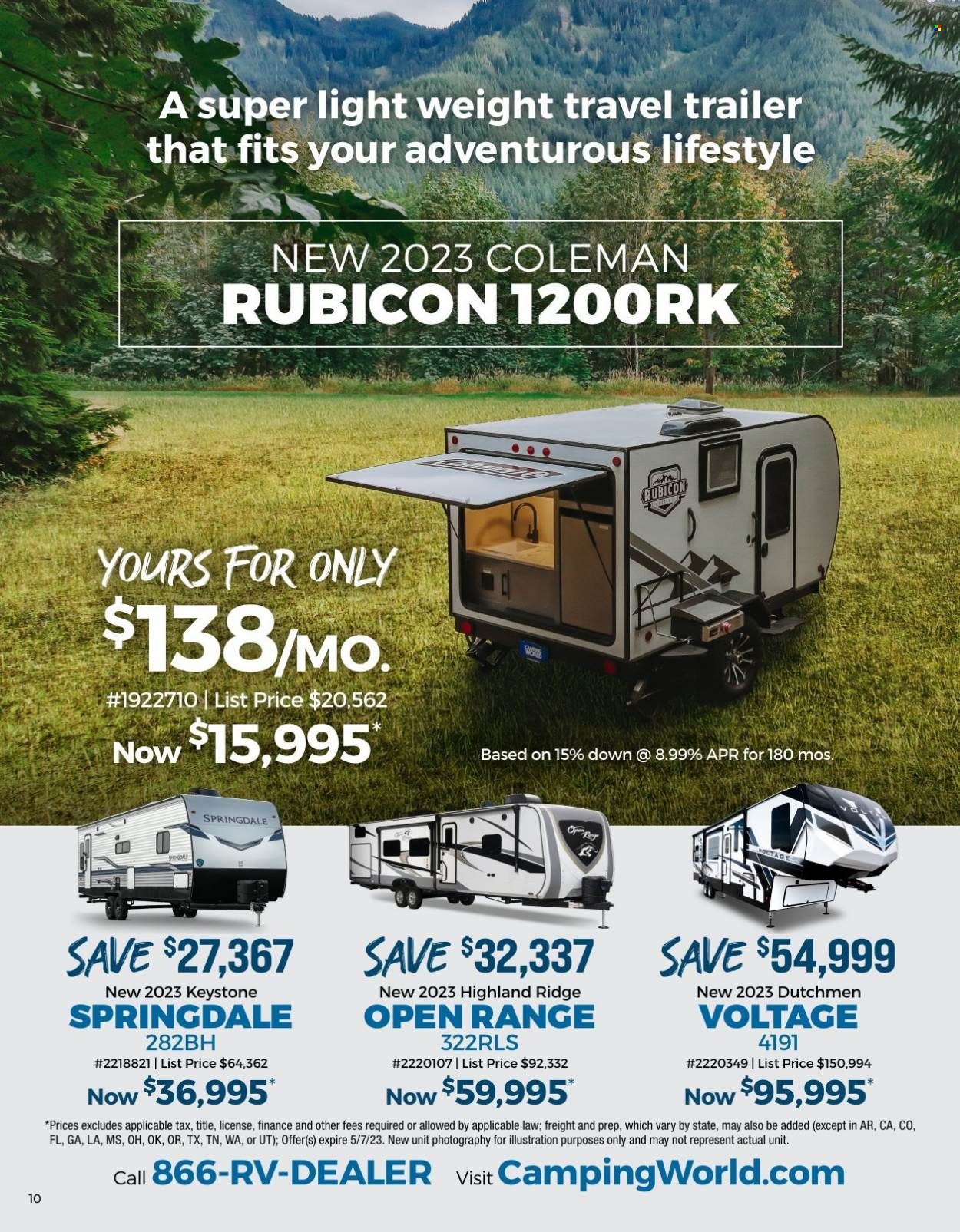 Gander RV & Outdoors Weekly Ad Flyer Specials April 13 to May 7, 2023