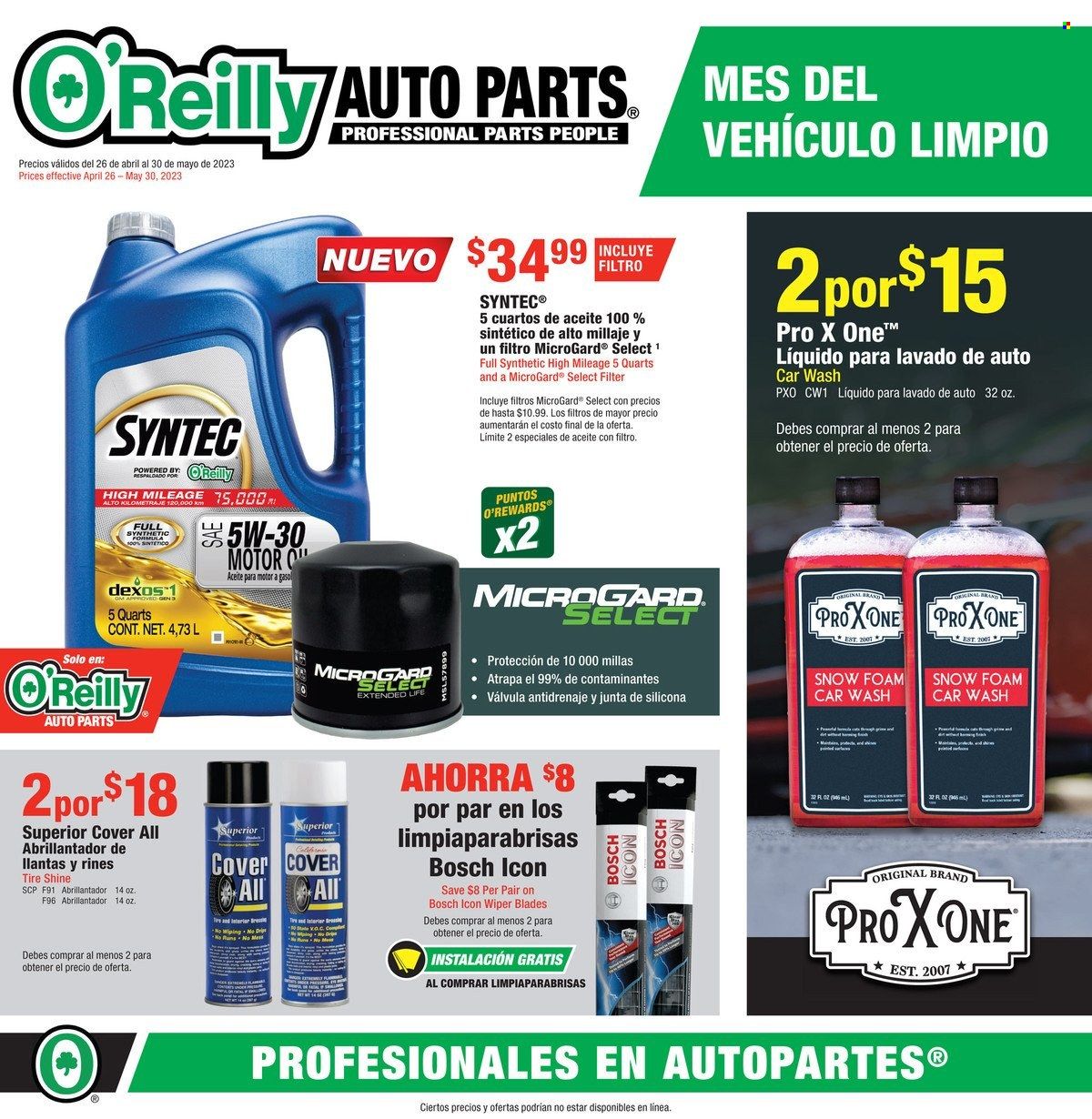 O'Reilly Auto Parts Weekly Ad Flyer Specials April 26 to May 30, 2023