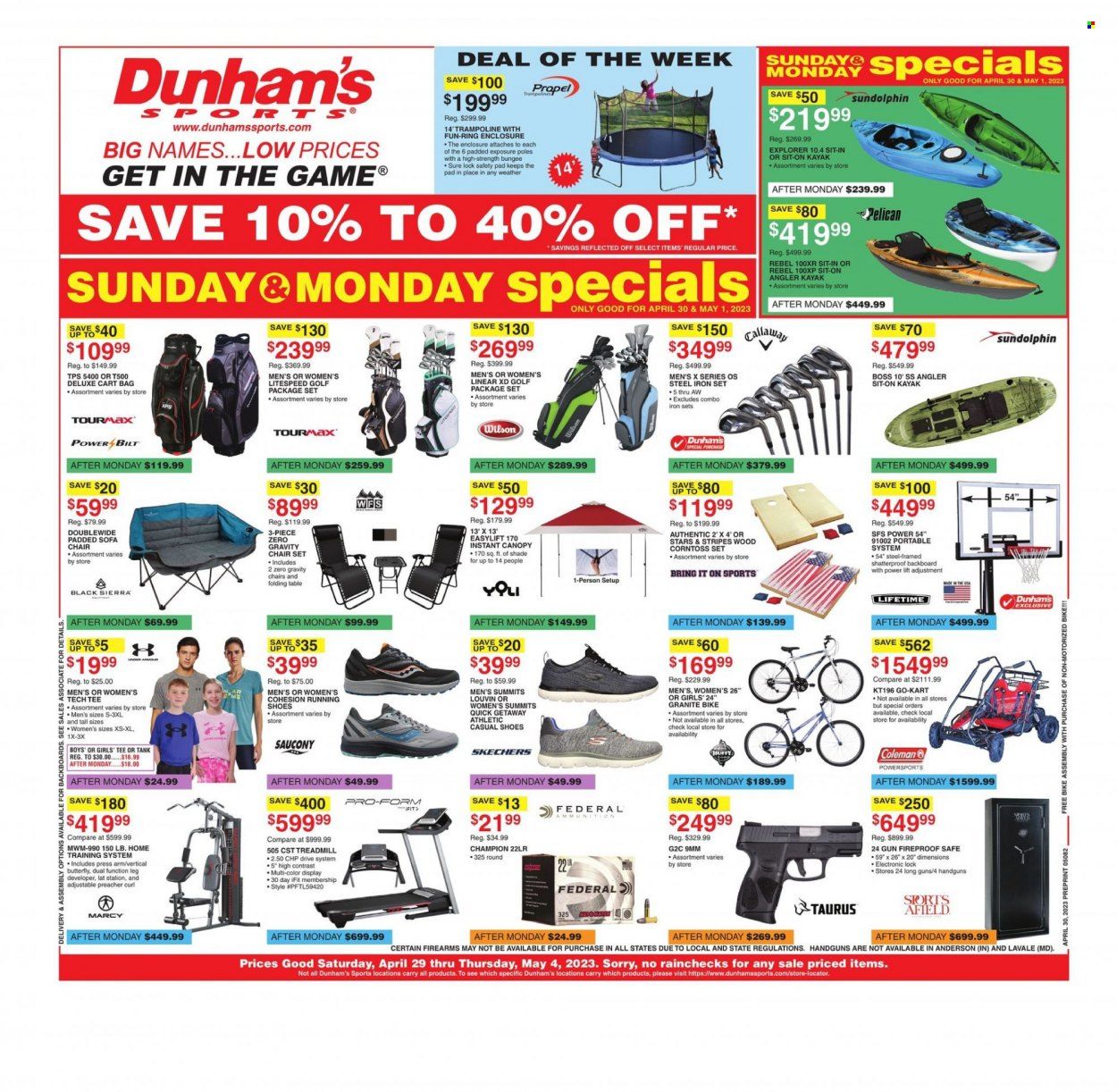 Dunham's Sports (MI) Weekly Ad Flyer Specials April 29 to May 4, 2023