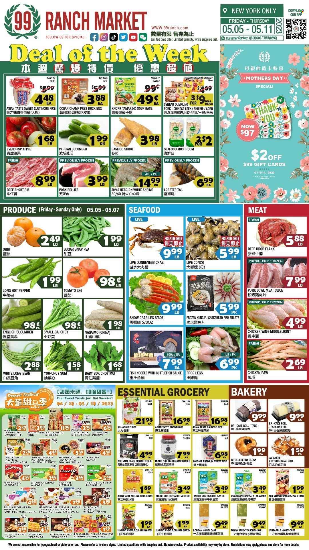 99 Ranch Market (10, 19, 40, CA, MD, NJ, OR, TX, WA) Weekly Ad Flyer Specials May 5 to May 11, 2023