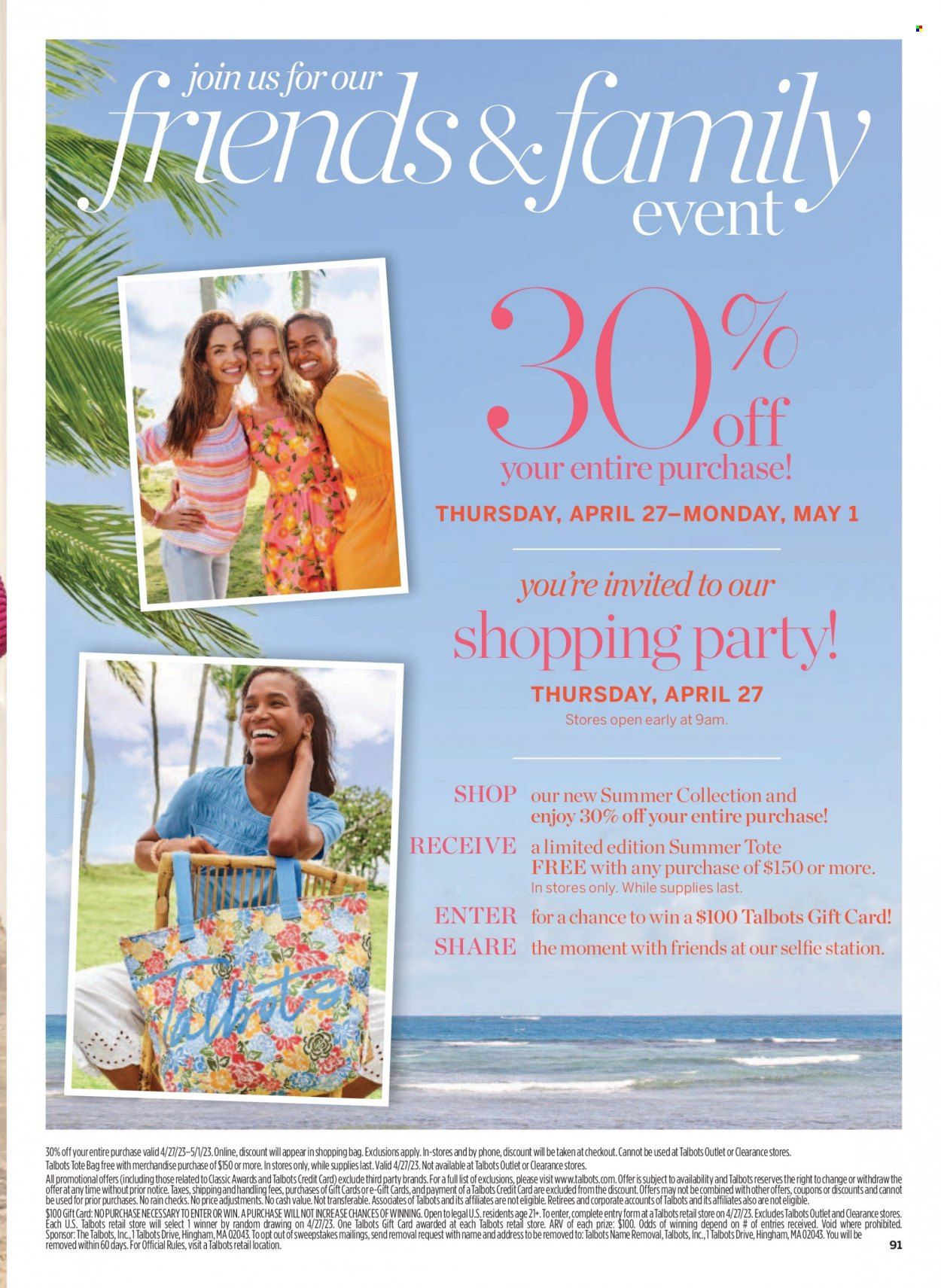 Talbots Weekly Ad Flyer Specials May 1 to May 31, 2023