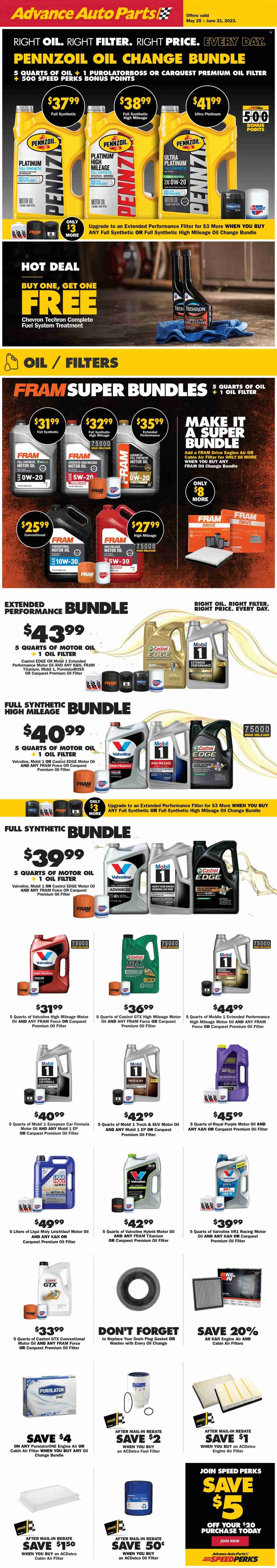 Advance Auto Parts Weekly Ad Flyer Specials May 25 to June 21, 2023
