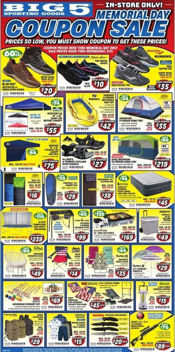 Big 5 (AZ, CA, CO, ID, NM, OR, UT, WA) Weekly Ad Flyer Specials May 26 to May 29, 2023