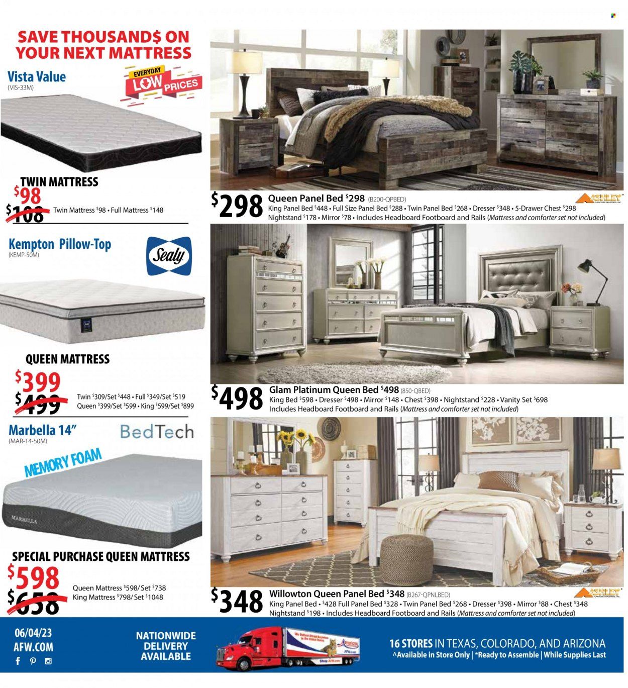 American Furniture Warehouse (AZ, CO, TX) Weekly Ad Flyer Specials June 4 to July 5, 2023