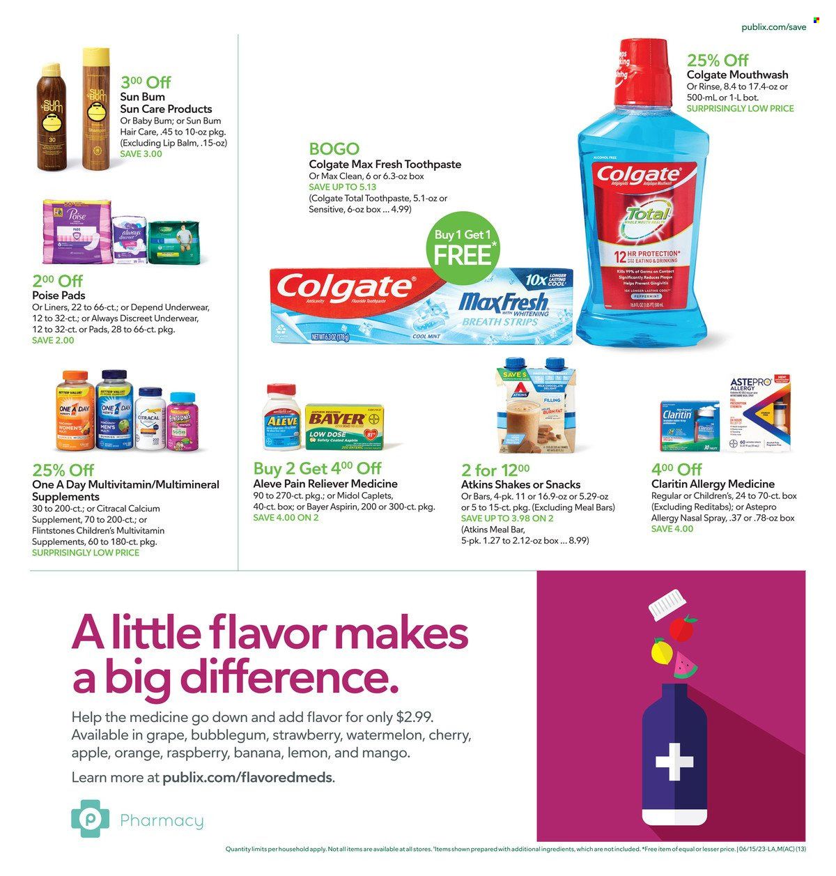 Publix (AL, FL, GA, NC, SC, TN) Weekly Ad Flyer Specials June 15 to June 21, 2023