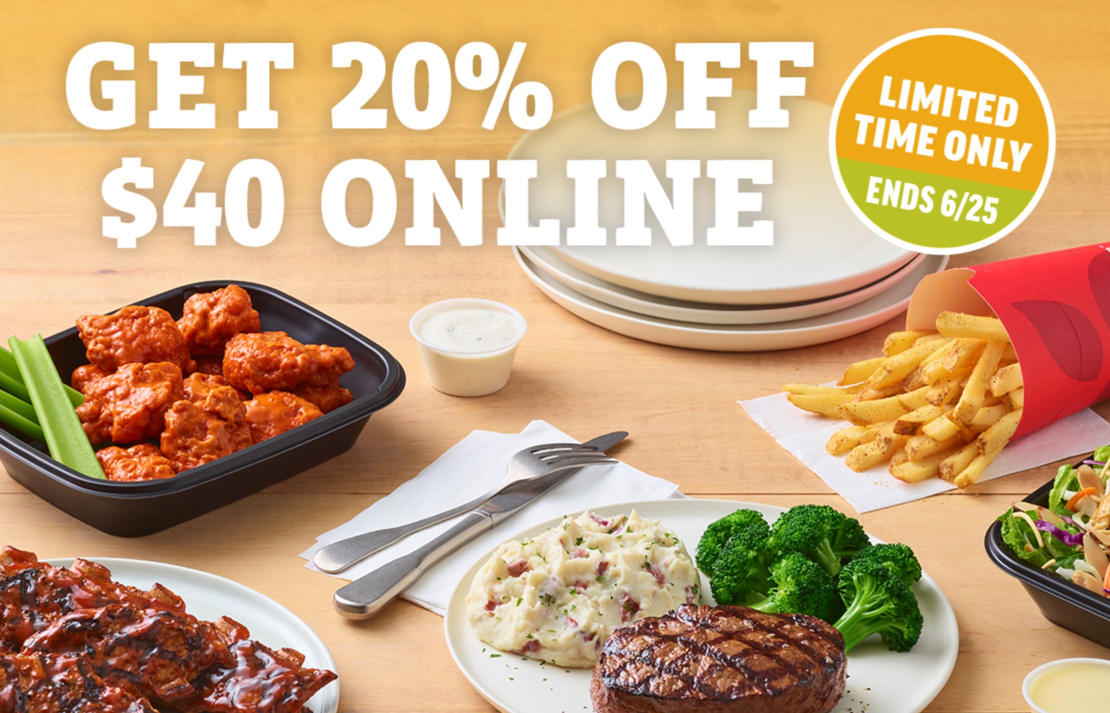 Applebee’s Offers 20% Off Online and In-app Orders with a New Promo Code Through to June 25 Applebee’s Offers 20% Off Online and In-app Orders with a New Promo Code Through to June 25