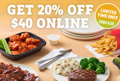 Applebee’s Offers 20% Off Online and In-app Orders with a New Promo Code Through to June 25
