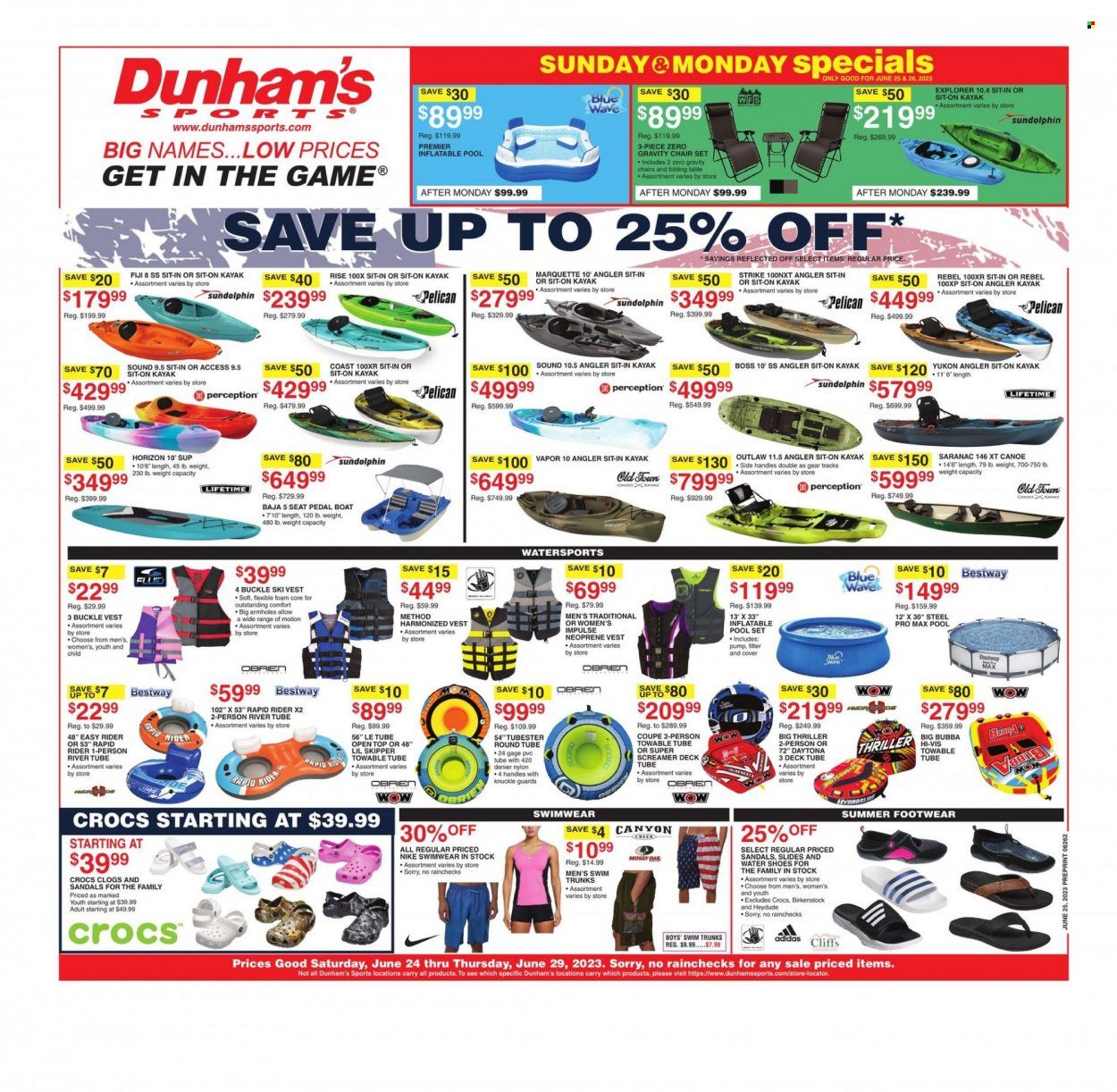 Dunham's Sports (AL, AR, GA, KY, MO, NC, OK, TN, VA) Weekly Ad Flyer Specials June 24 to June 29, 2023