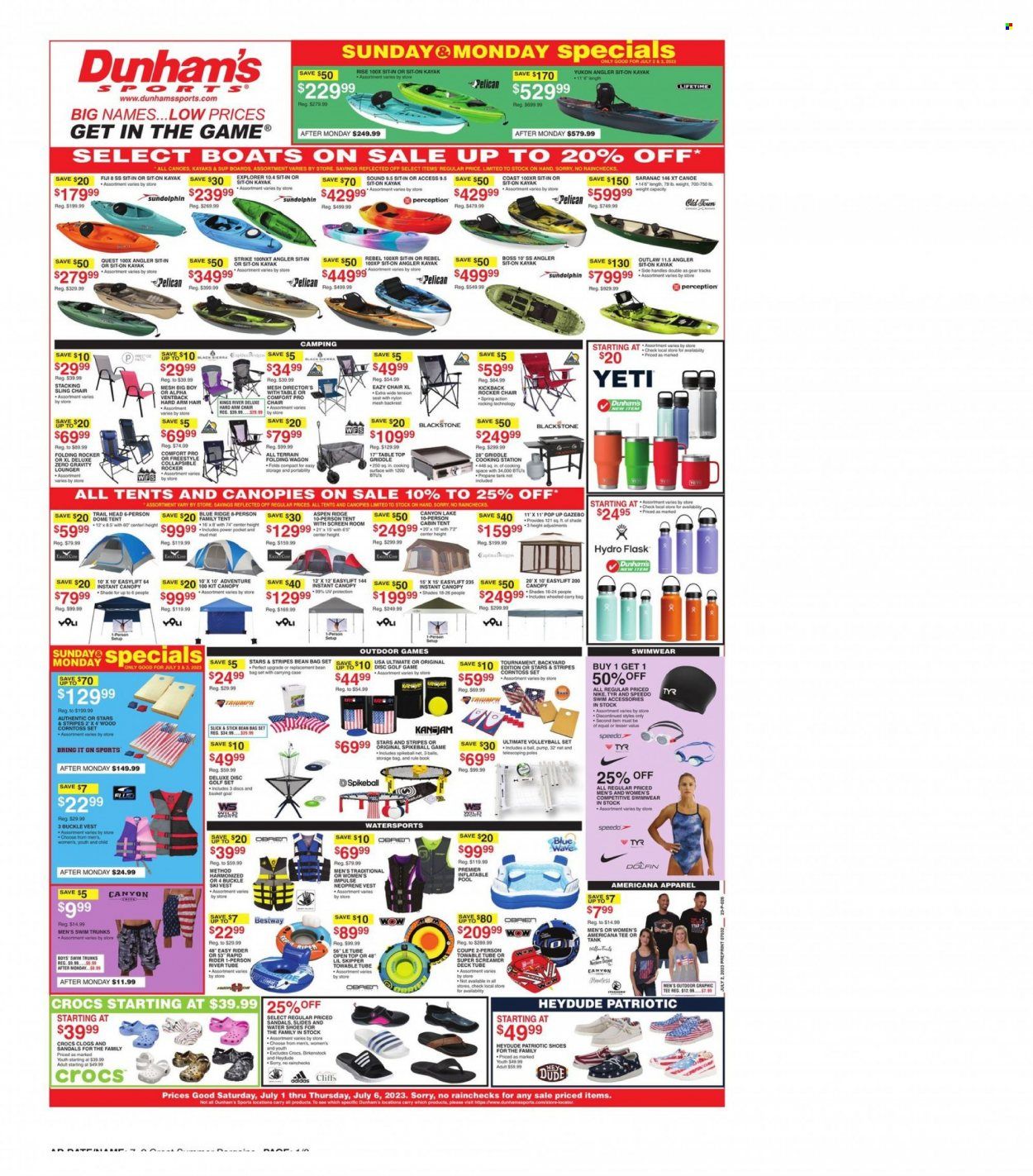 Dunham's Sports (MI, PA, WI) Weekly Ad Flyer Specials July 1 to July 6, 2023