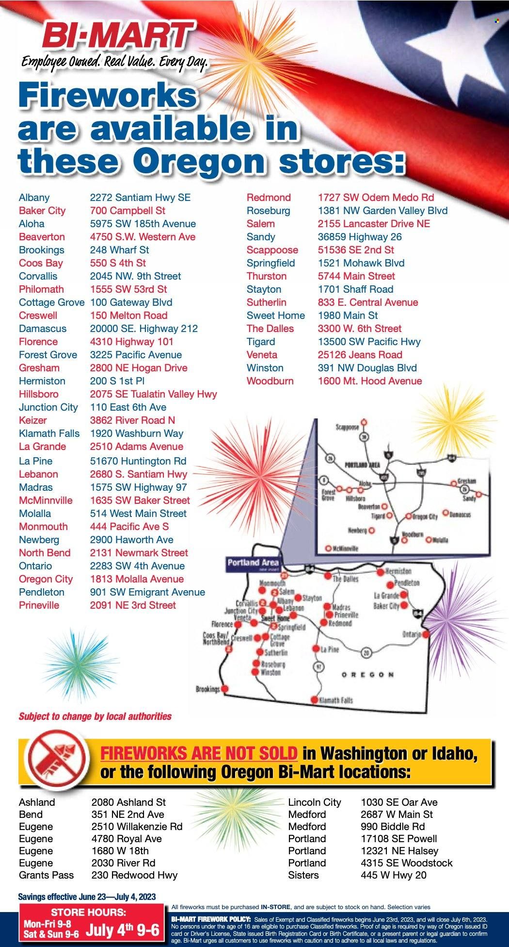 Bi-Mart (ID, OR, WA) Weekly Ad Flyer Specials June 23 to July 4, 2023