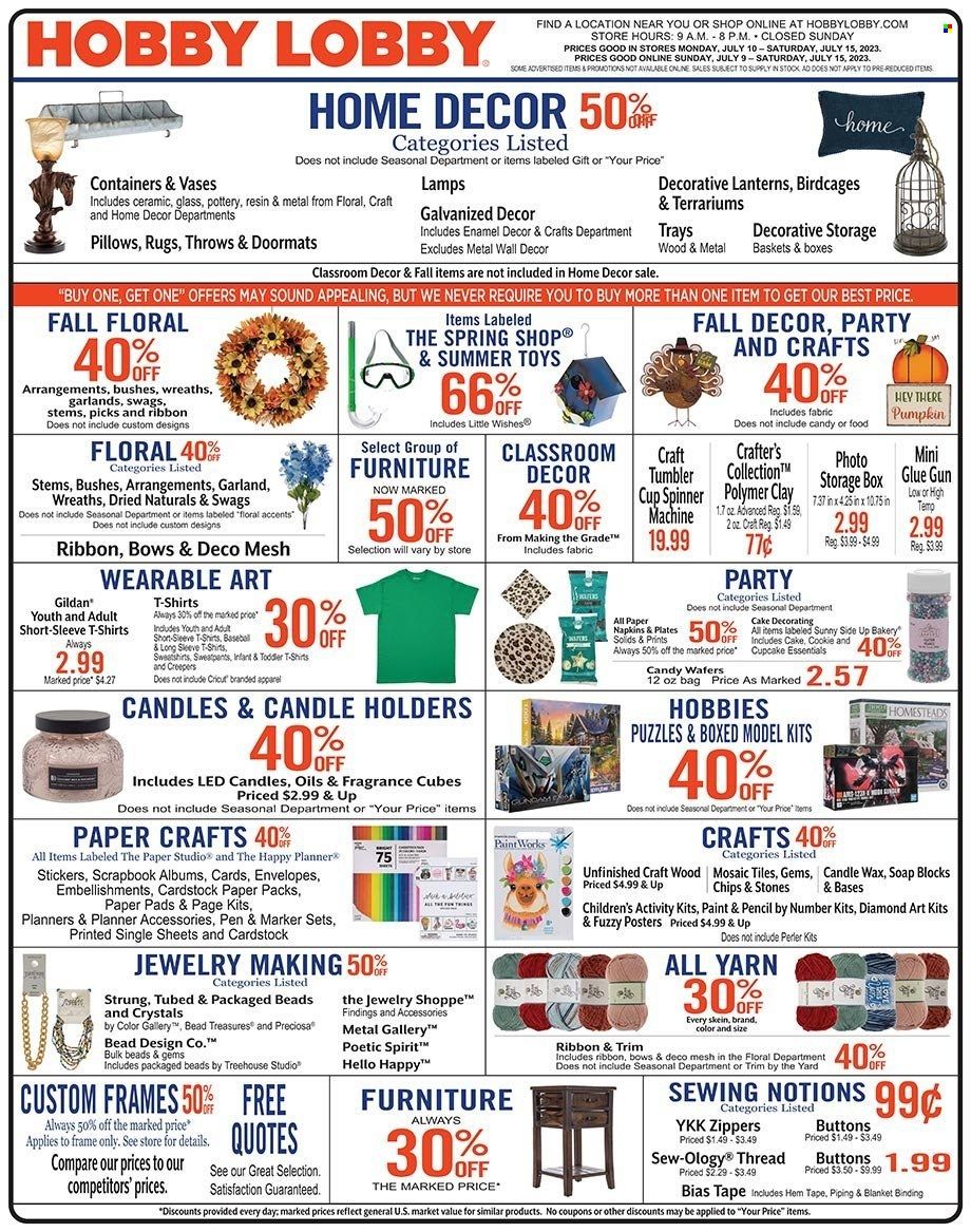 Hobby Lobby Weekly Ad Flyer Specials July 9 to July 15, 2023