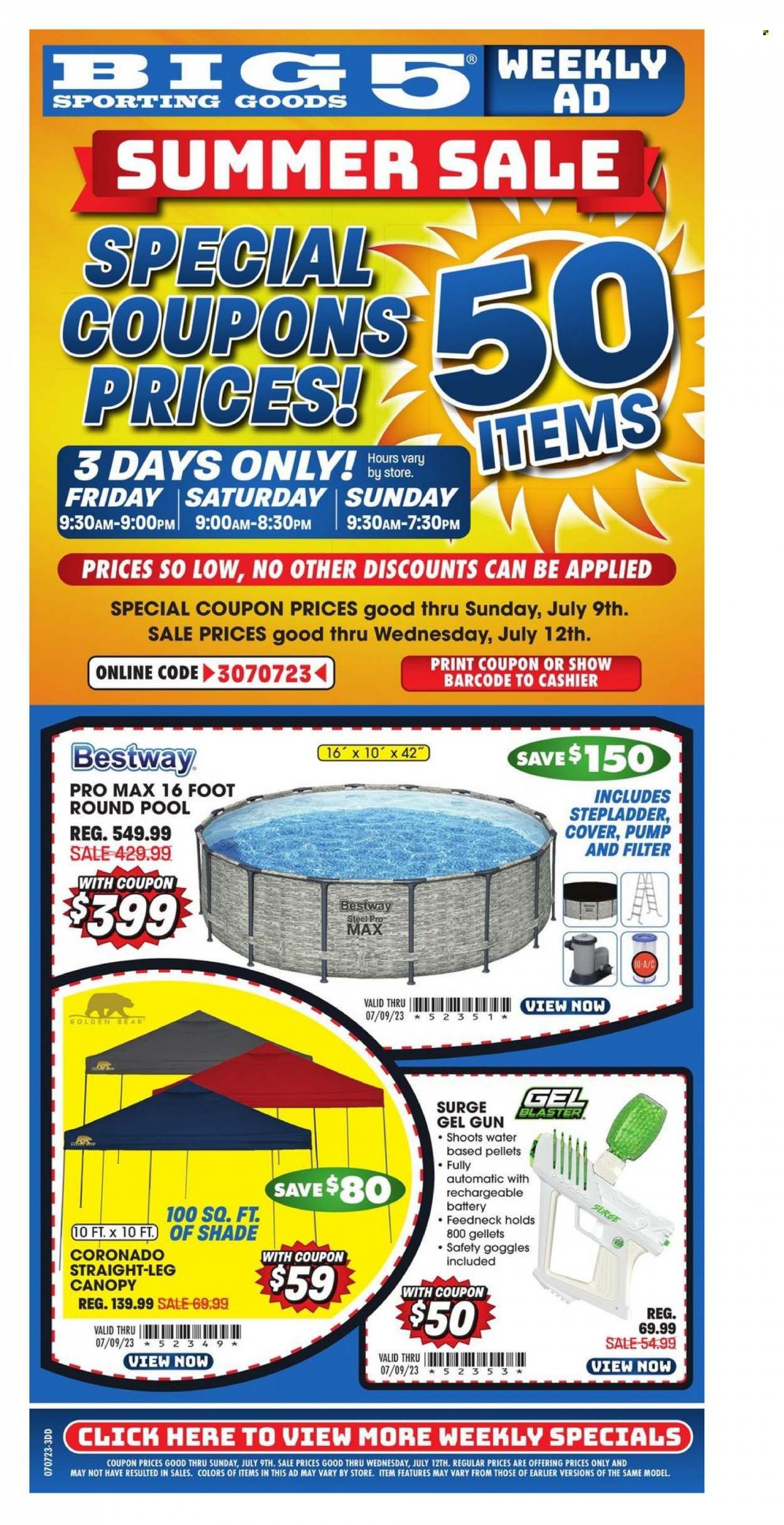 Big 5 (AZ, CA, CO, ID, NM, OR, UT, WA) Weekly Ad Flyer Specials July 7 to July 12, 2023