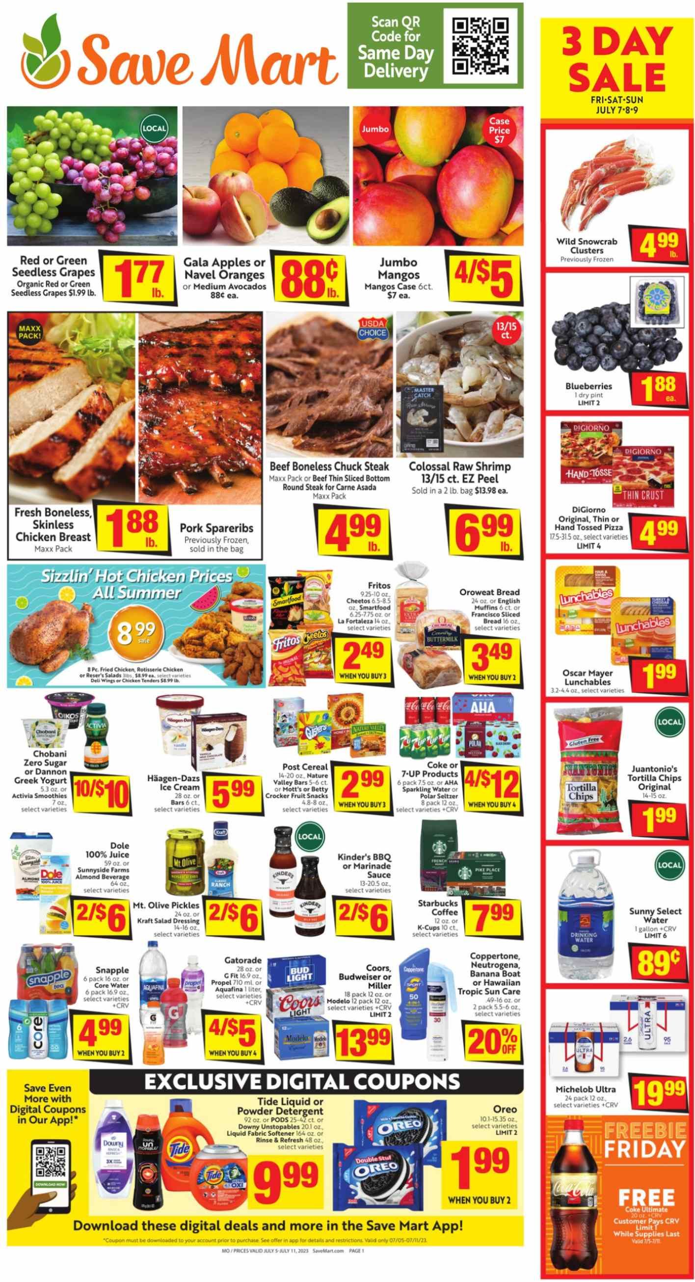 Save Mart (CA, NV) Weekly Ad Flyer Specials July 5 to July 11, 2023