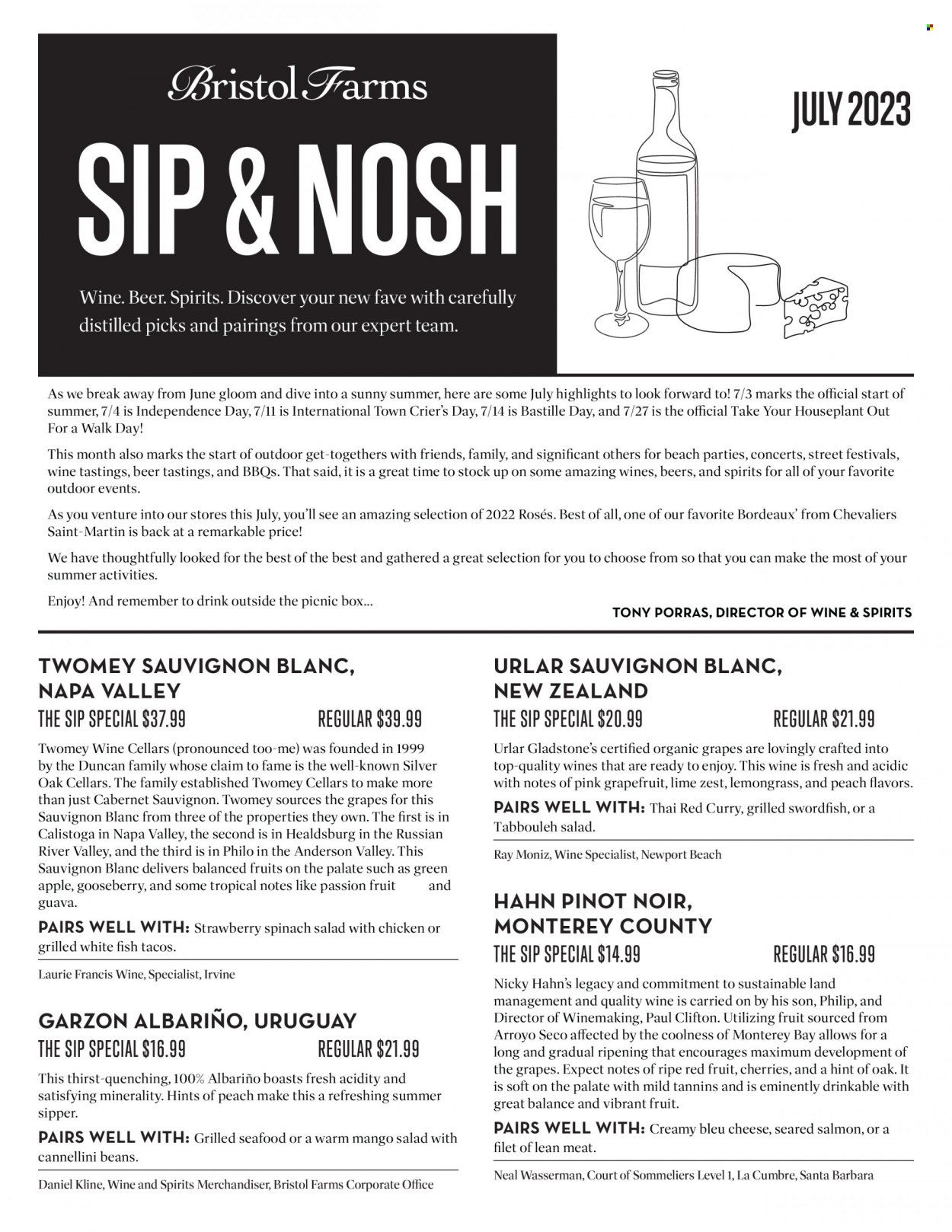 Bristol Farms (CA) Weekly Ad Flyer Specials July 1 to July 31, 2023