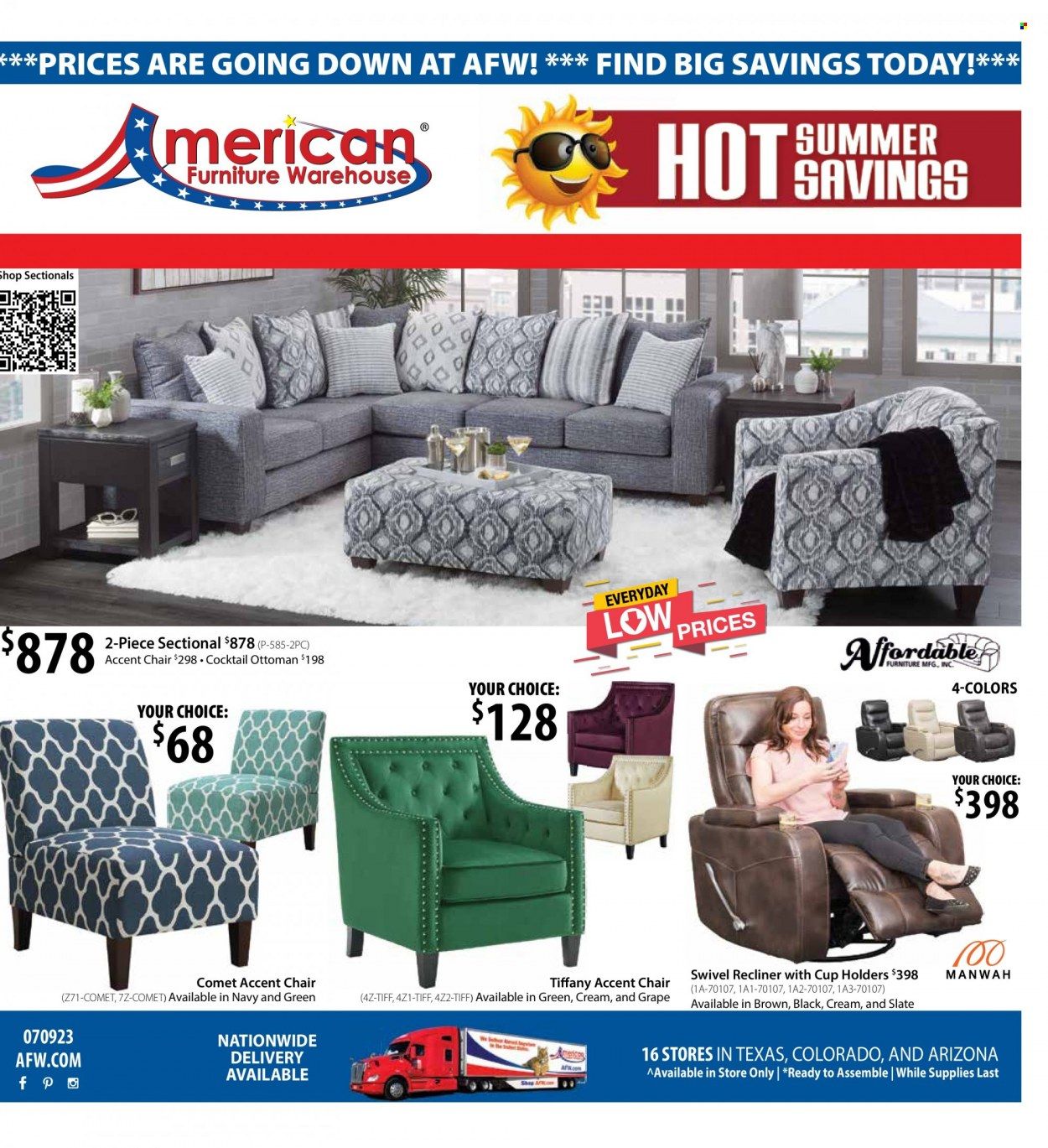 American Furniture Warehouse (AZ, CO, TX) Weekly Ad Flyer Specials July 9 to August 6, 2023