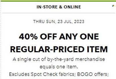 JOANN Weekly Ad Flyer Specials July 20 to October 14, 2023